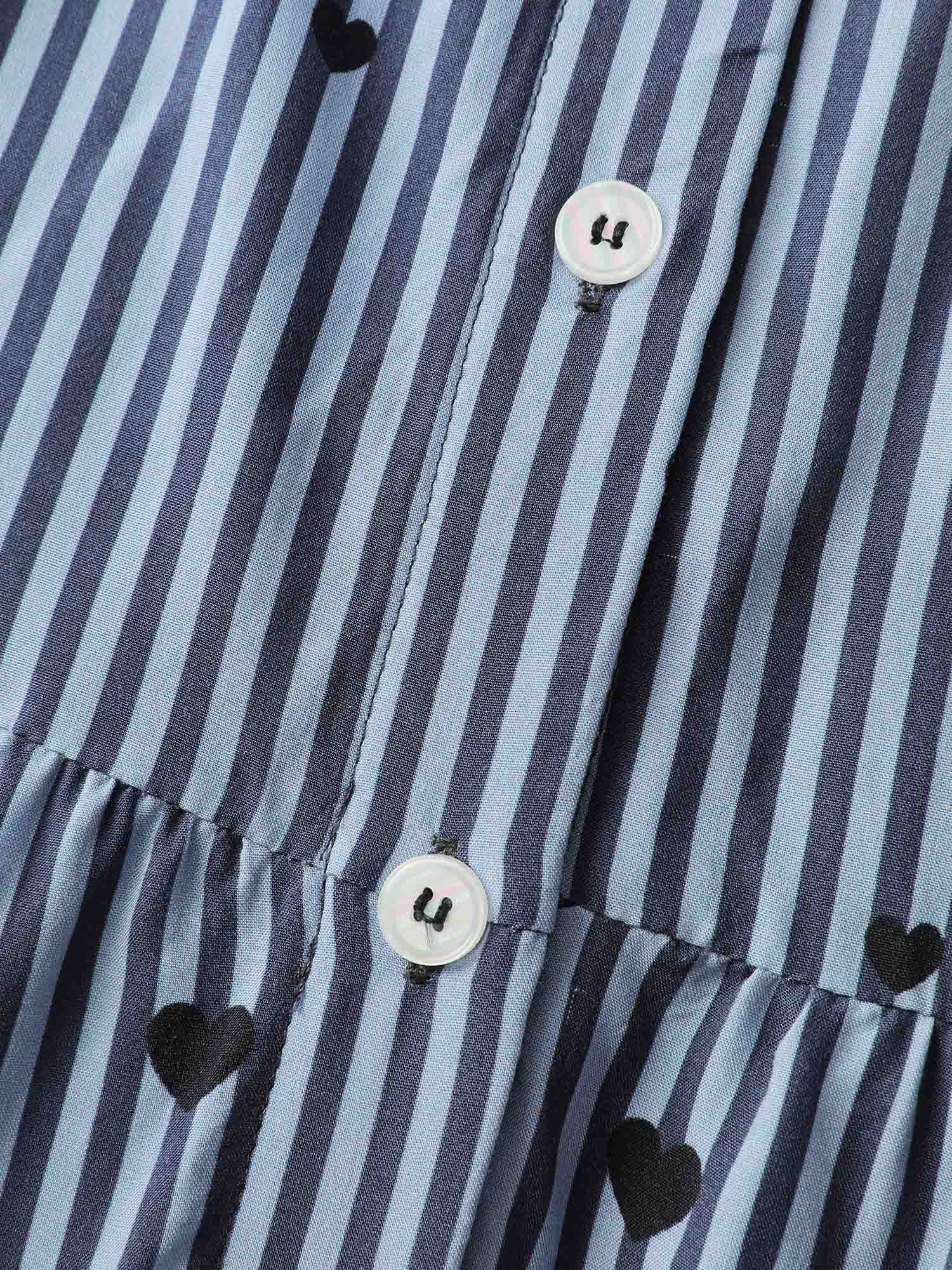 Stripe Hearts Pocket Shirt Maxi Dress - Image 5