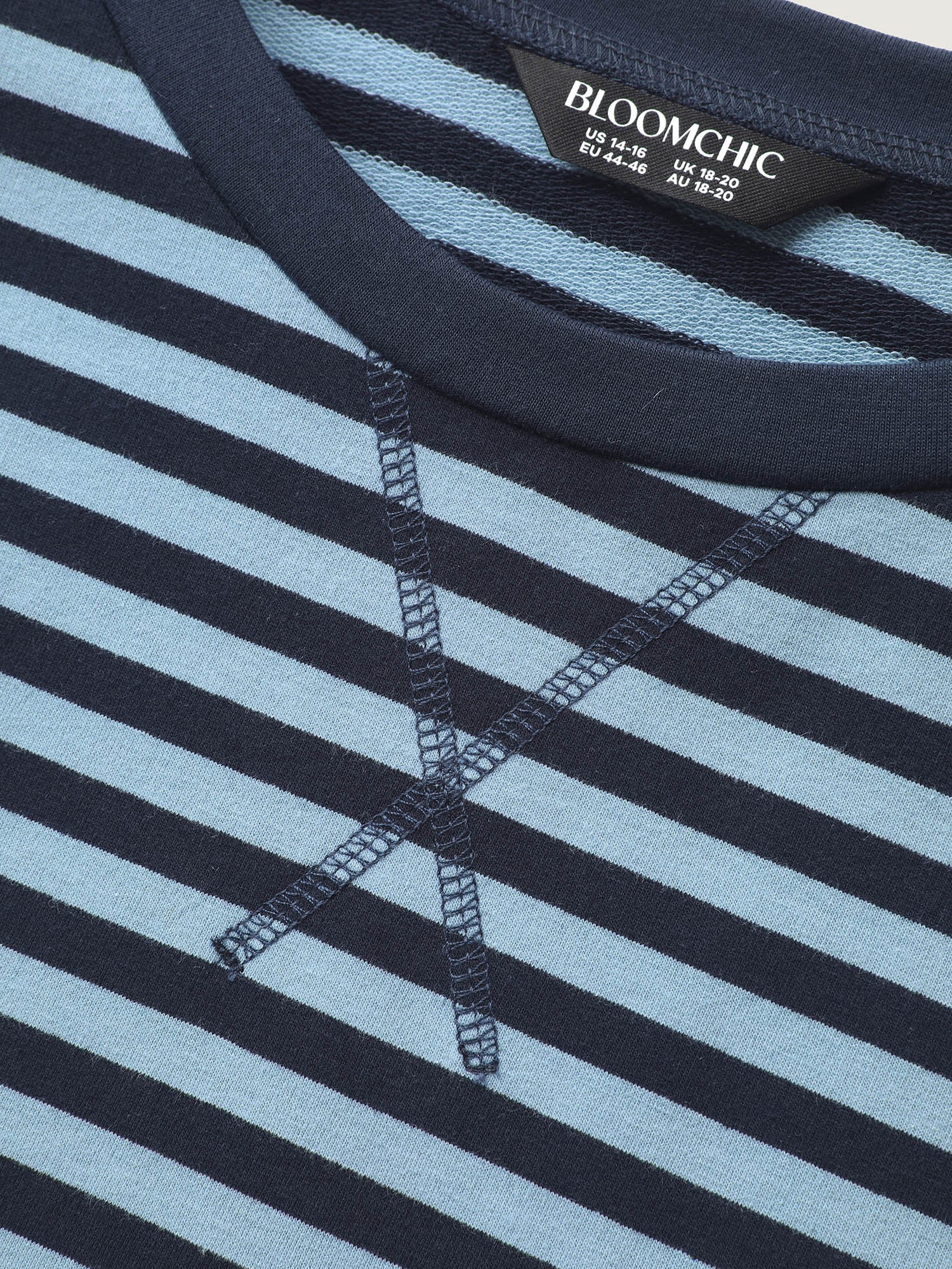 Stripe Print Color Contrast Sweatshirt - Image 5