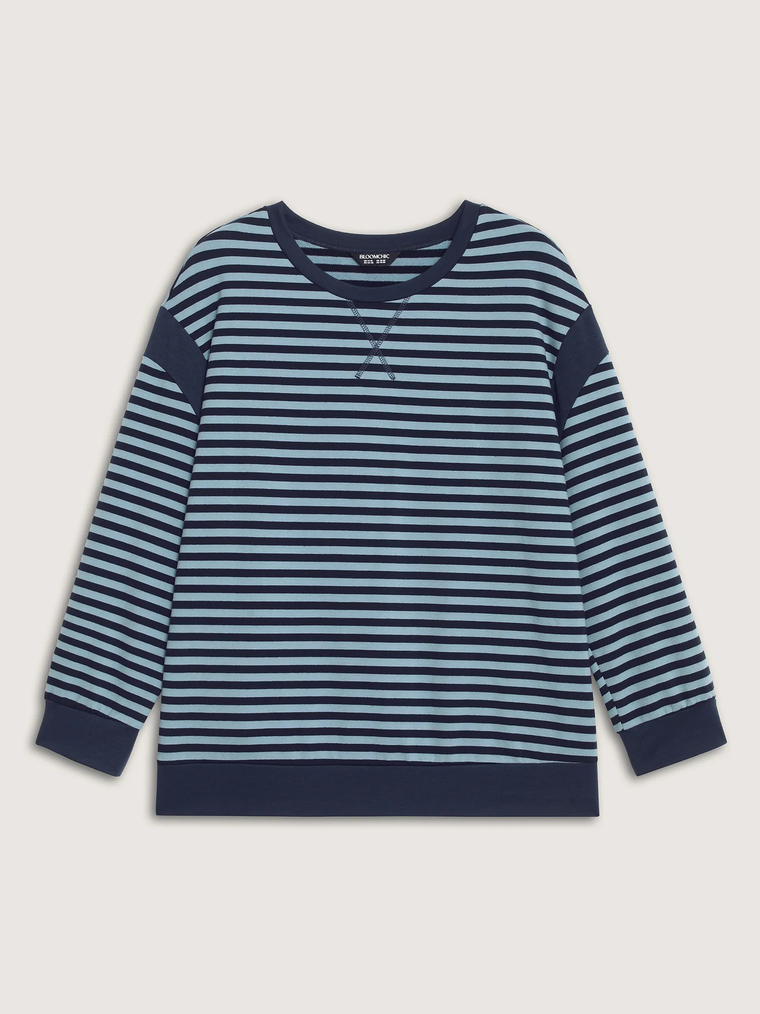 Stripe Print Color Contrast Sweatshirt - Image 7
