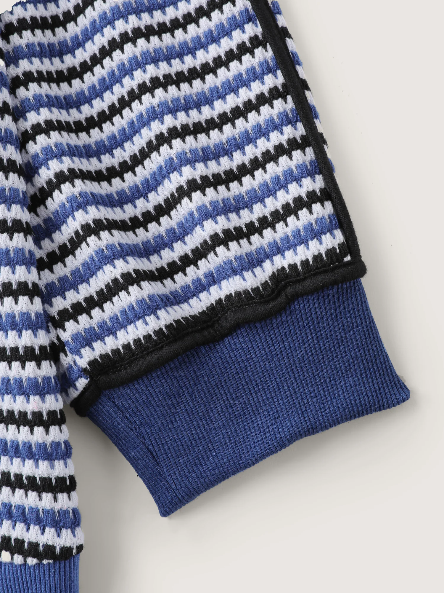 Stripe Print Contrast Edge Drop Shoulder Sweatshirt - Image 5