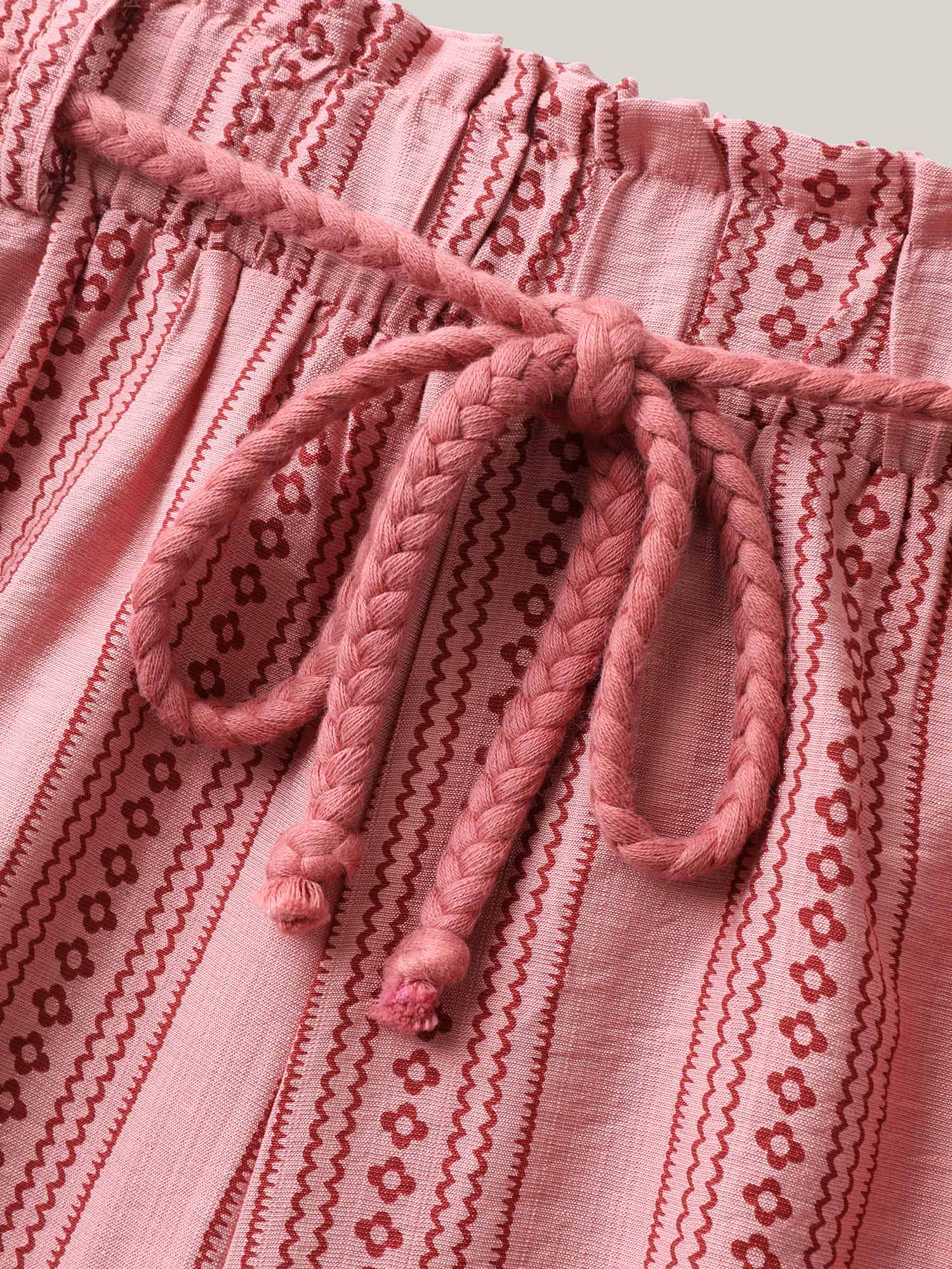 Stripe Print Drawstring Wide-Leg Pants - Image 6