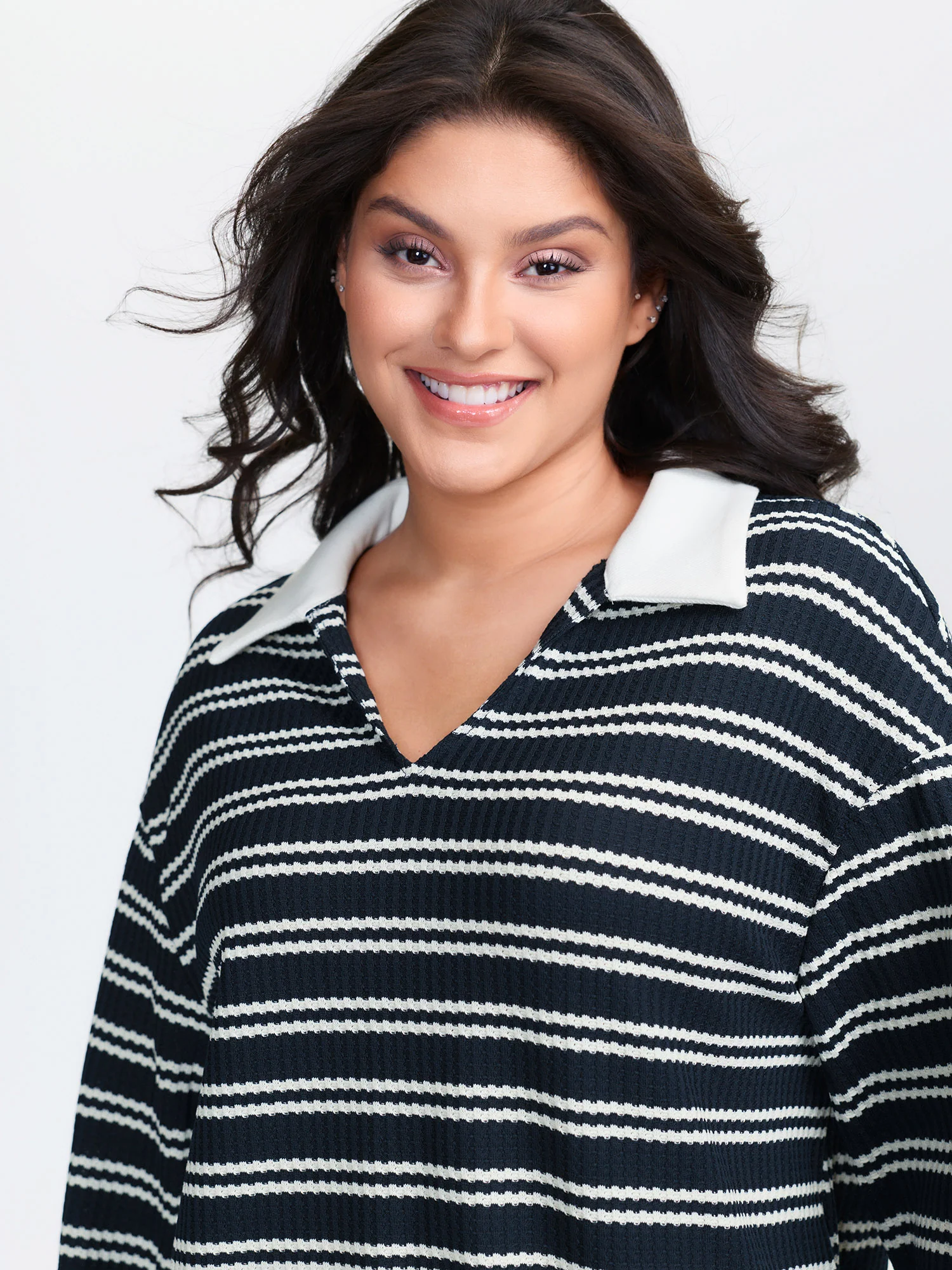 Stripe Print Layered T-Shirt - Image 2