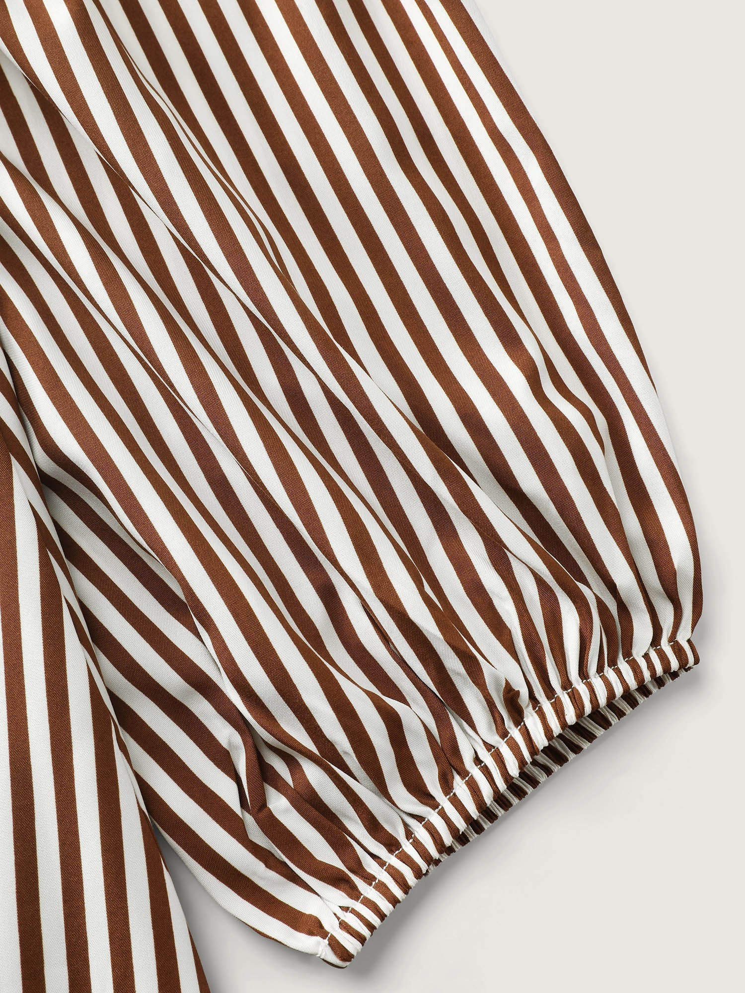 Stripe Print Pockets Belted Midi Dress - Image 6