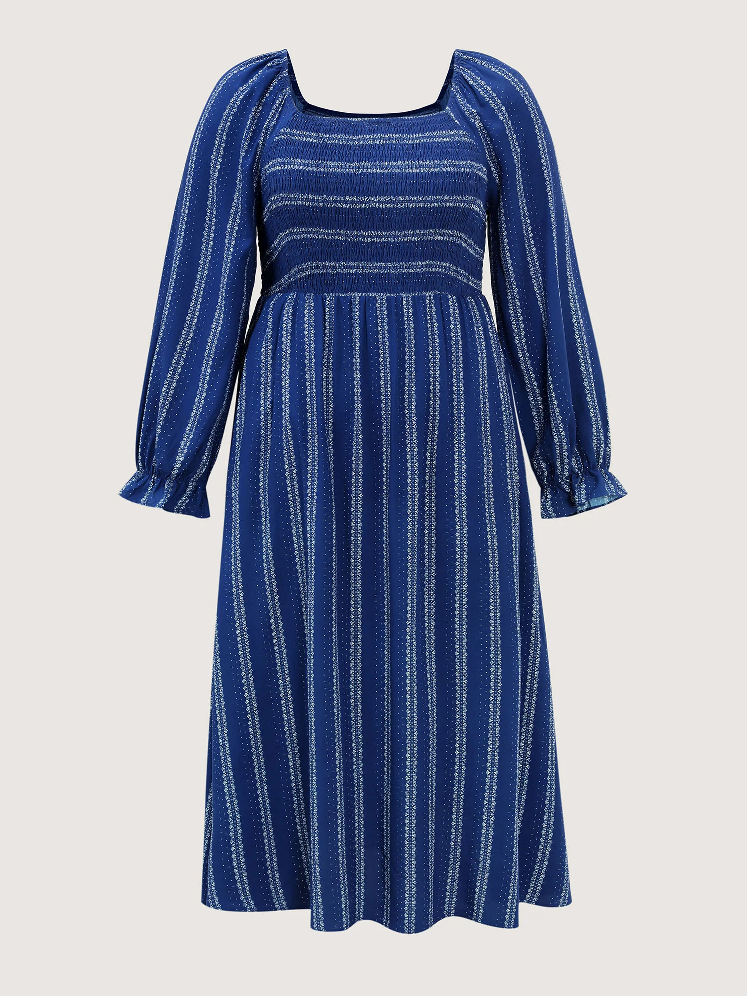 Stripe Ruffled Cuff Sleeve Maxi Dress - Image 7