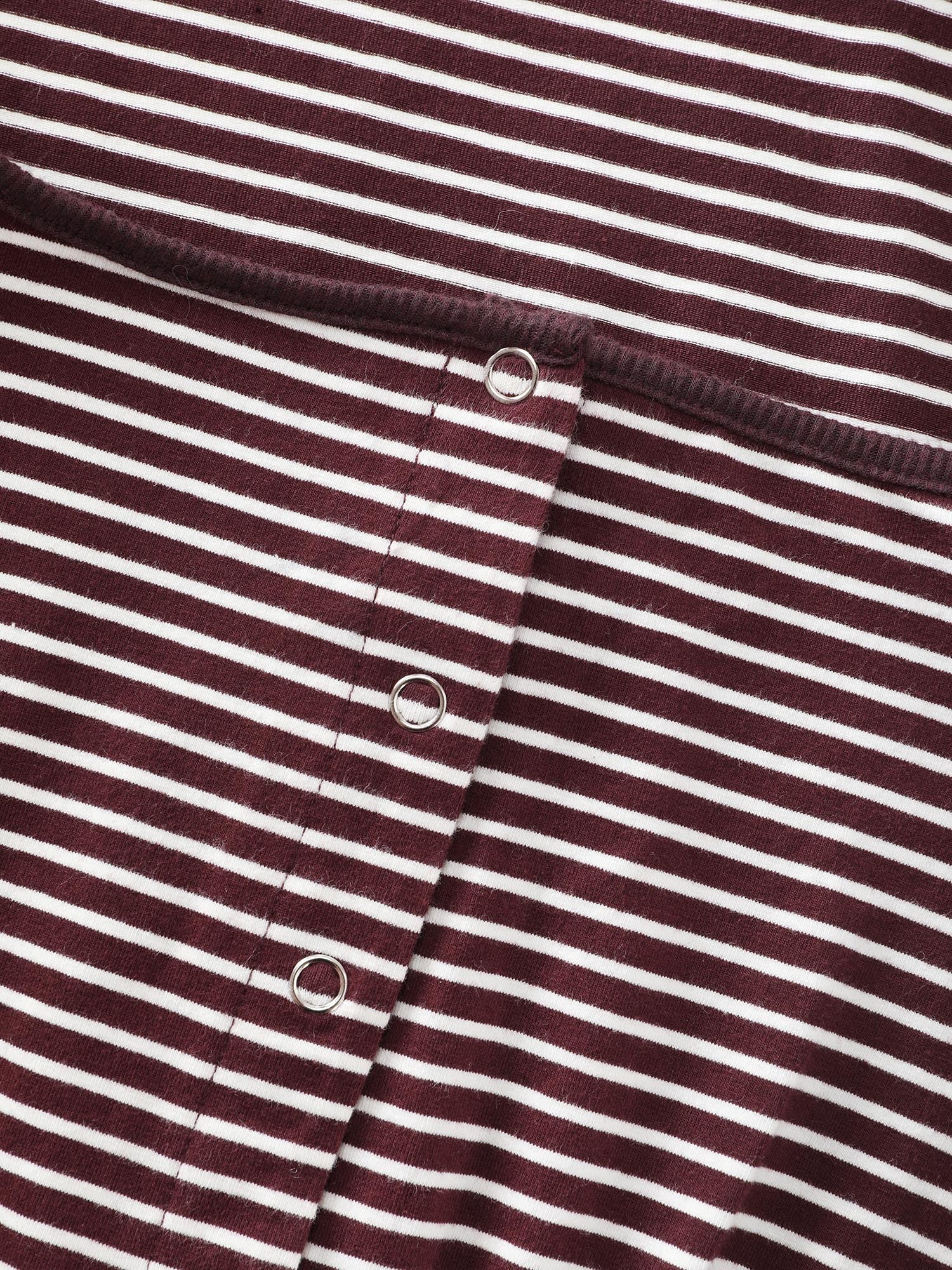 Stripe Scoop Neck Cinched-Waist T-Shirt - Image 6