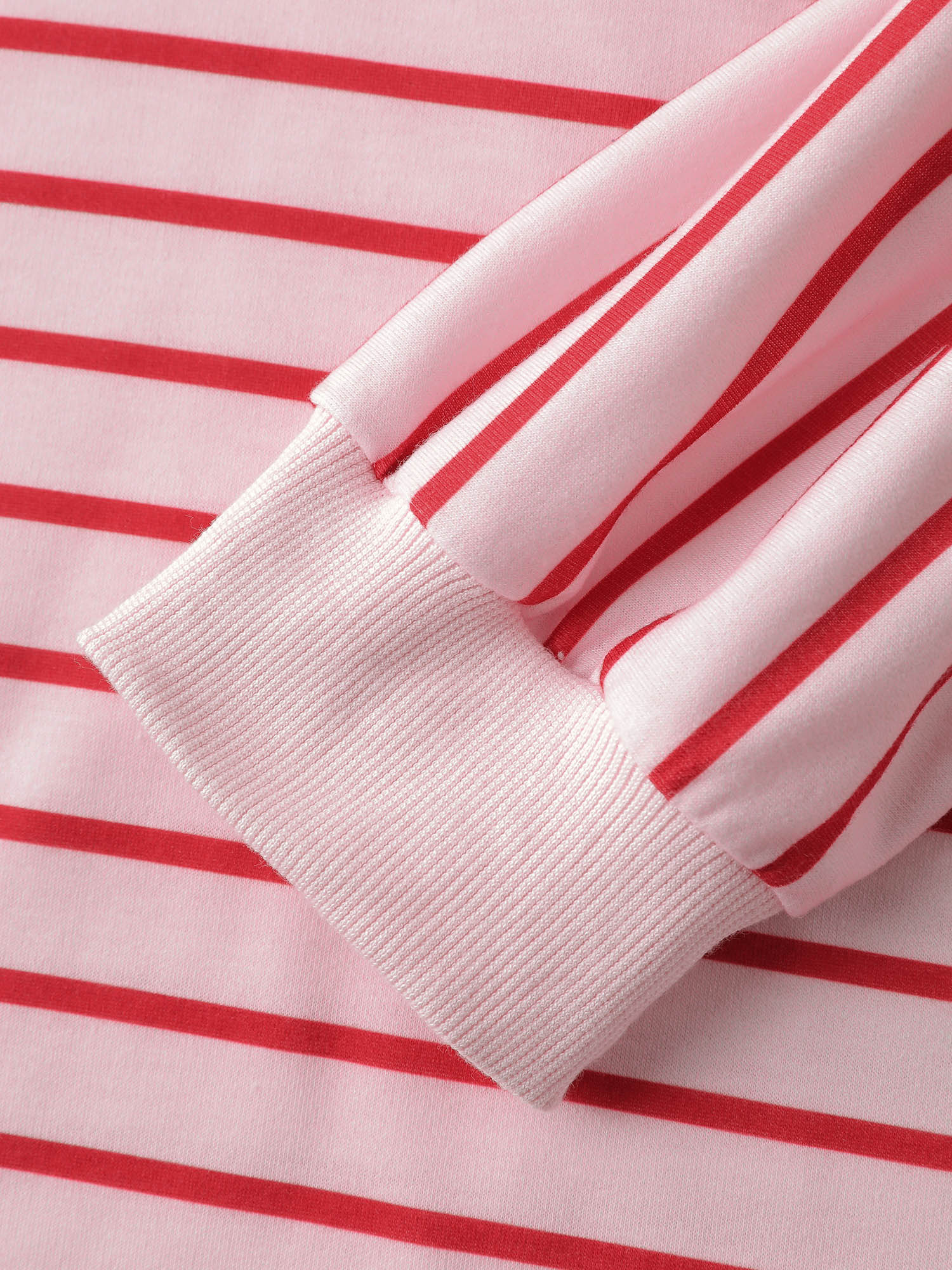 Stripe Snap Button Round Neck Sweatshirt - Image 6