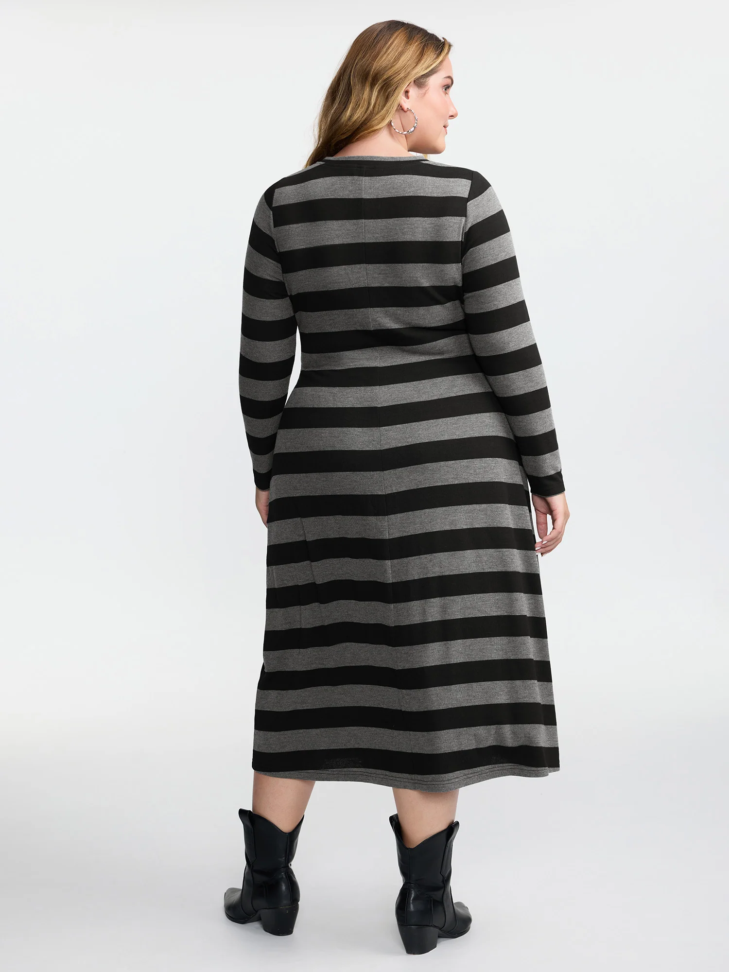 Stripe Waist-Tie Knotted Midi Dress - Image 4