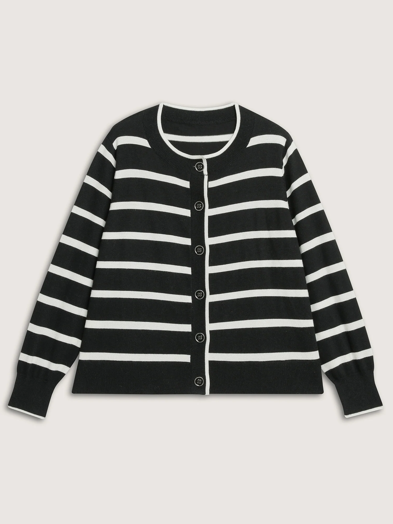 Stripe Wool Blend Slit Knit Cardigan - Image 6