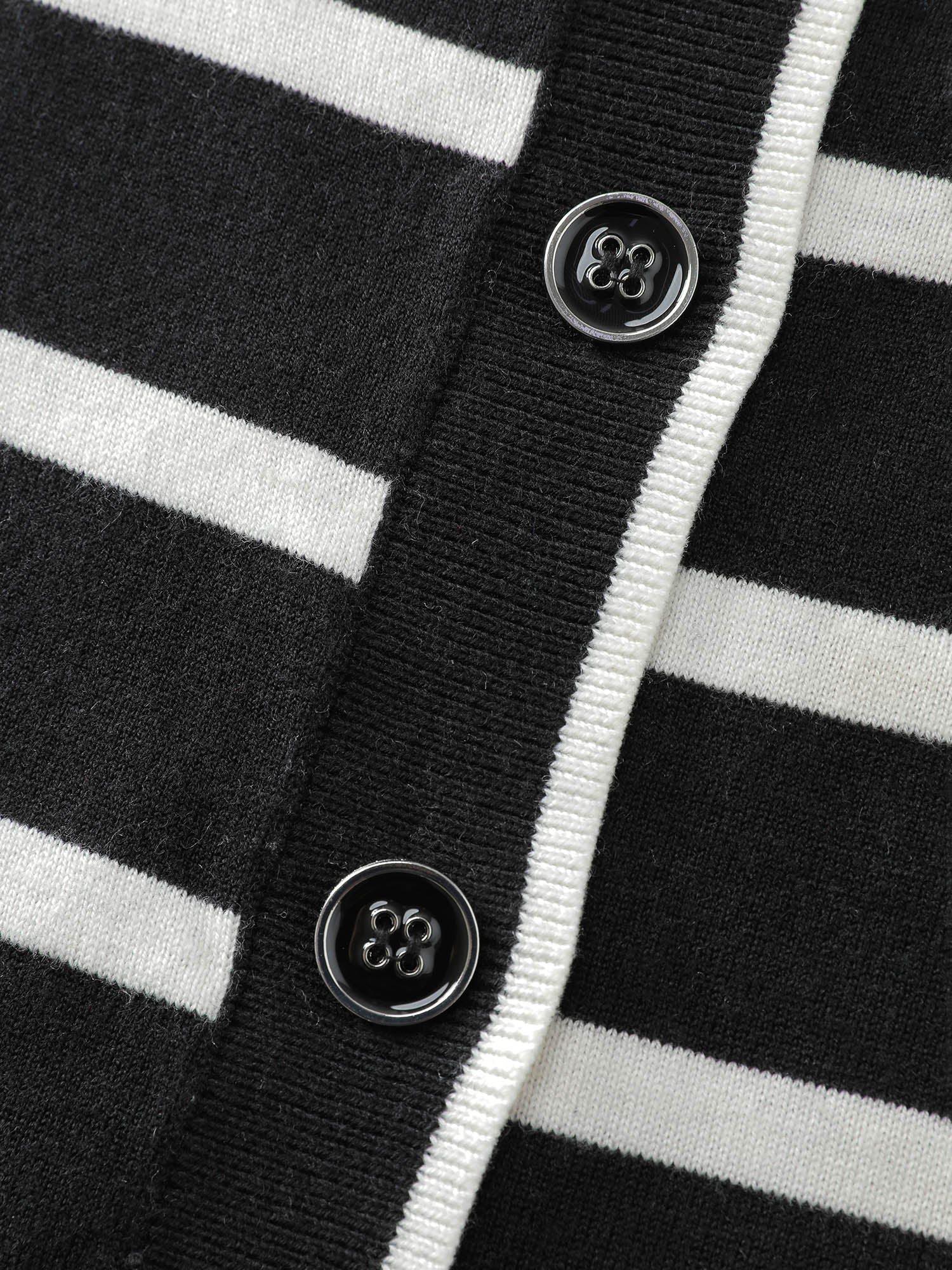 Stripe Wool Blend Slit Knit Cardigan - Image 7