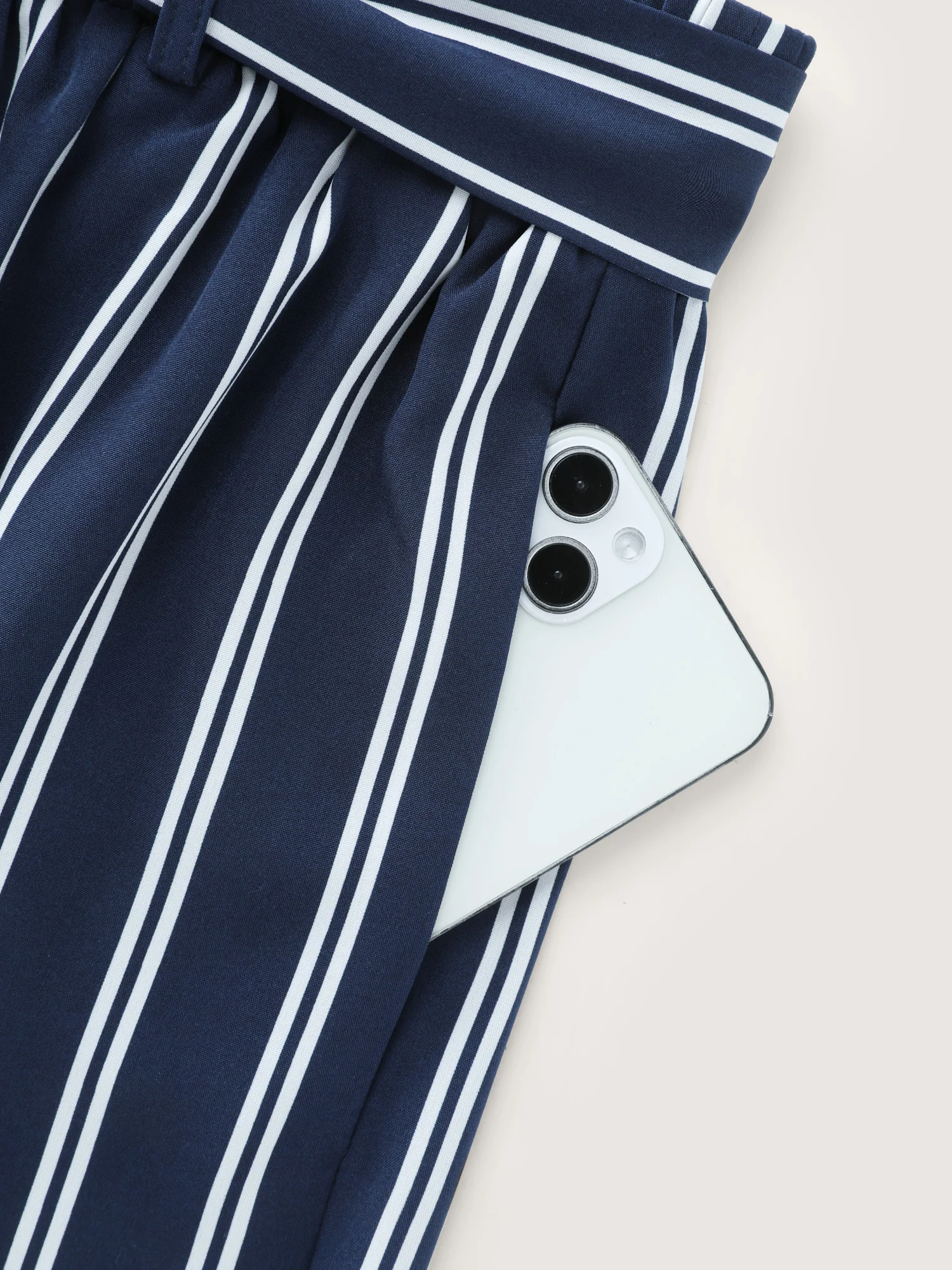 Striped Belted Straight-Leg Pants - Image 7