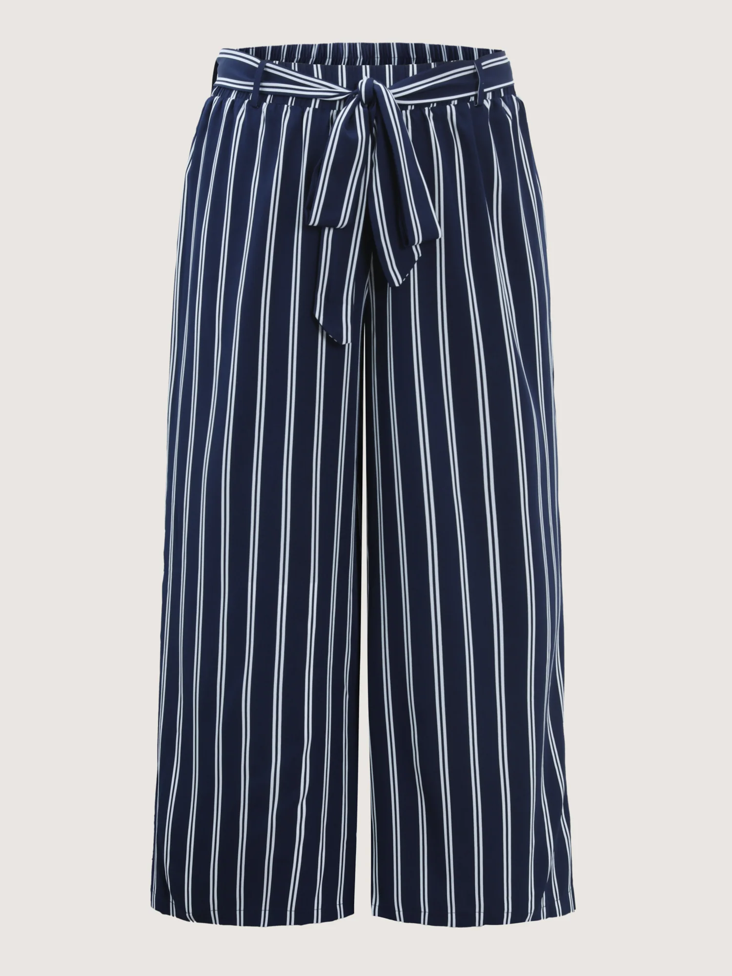 Striped Belted Straight-Leg Pants - Image 8