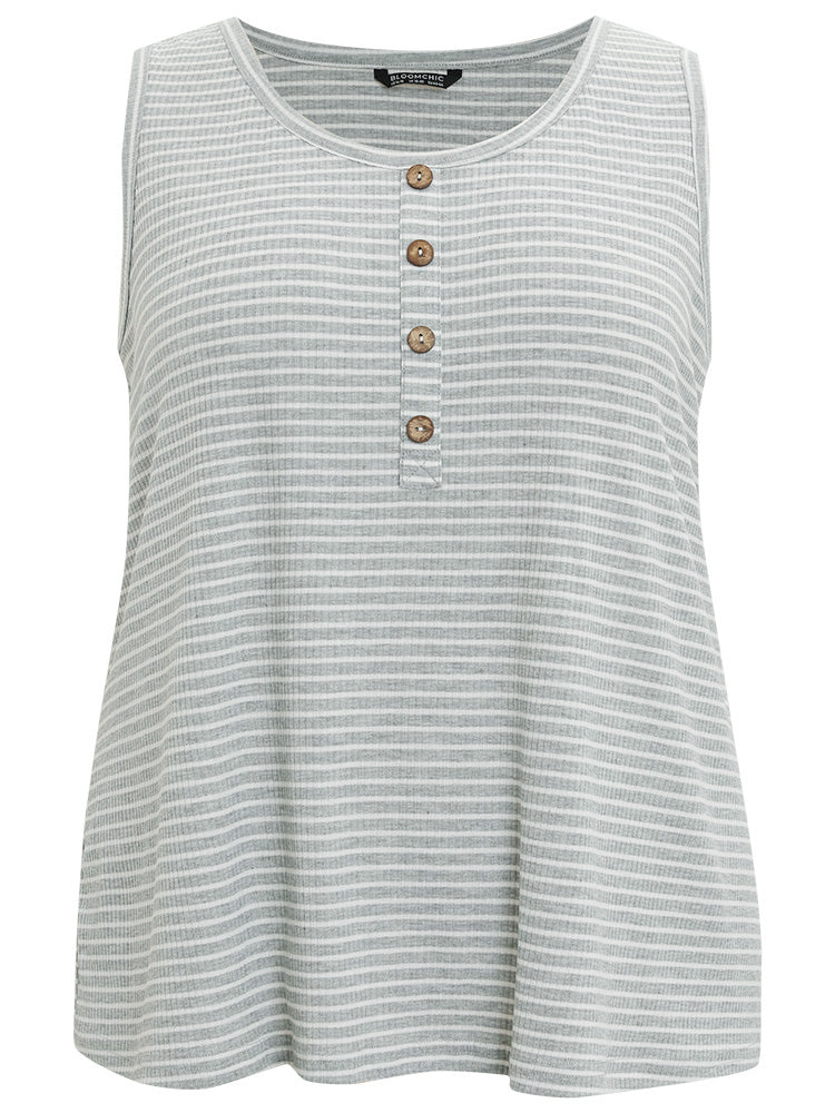 Striped Print Button Detail Pajama Top - Image 7