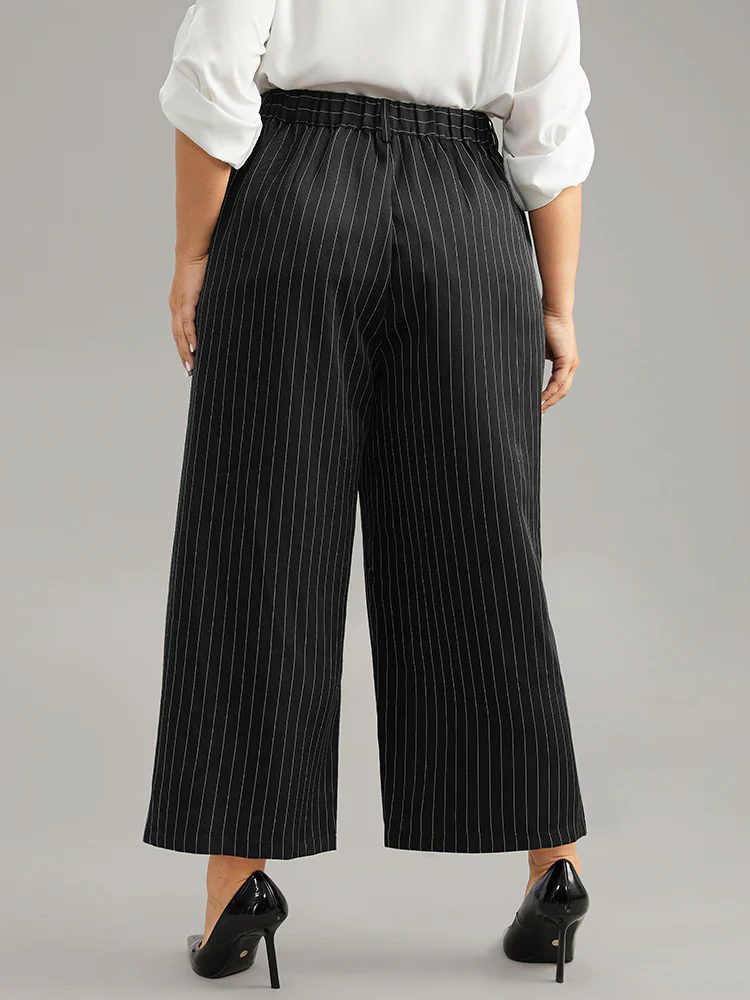 Striped Button Up Wide Leg Pants - Image 2