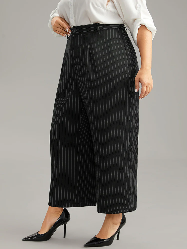 Striped Button Up Wide Leg Pants - Image 3