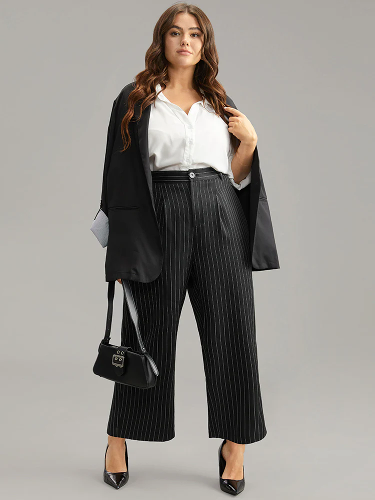 Striped Button Up Wide Leg Pants - Image 4