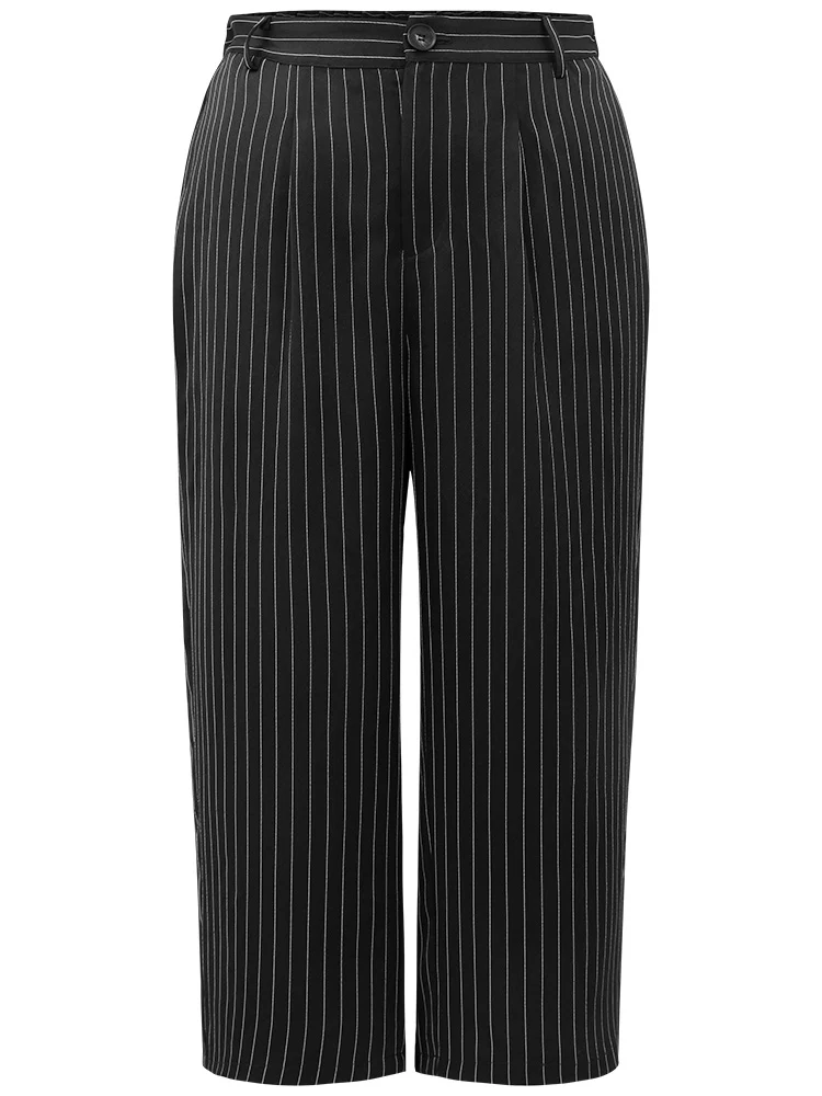 Striped Button Up Wide Leg Pants - Image 7