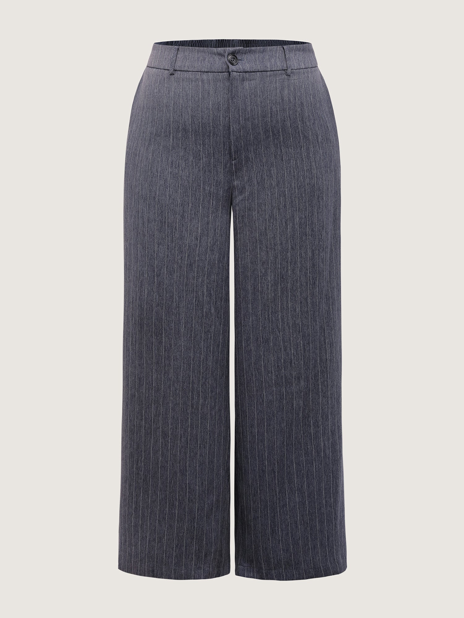 Striped Button Wide-Leg Pants - Image 6