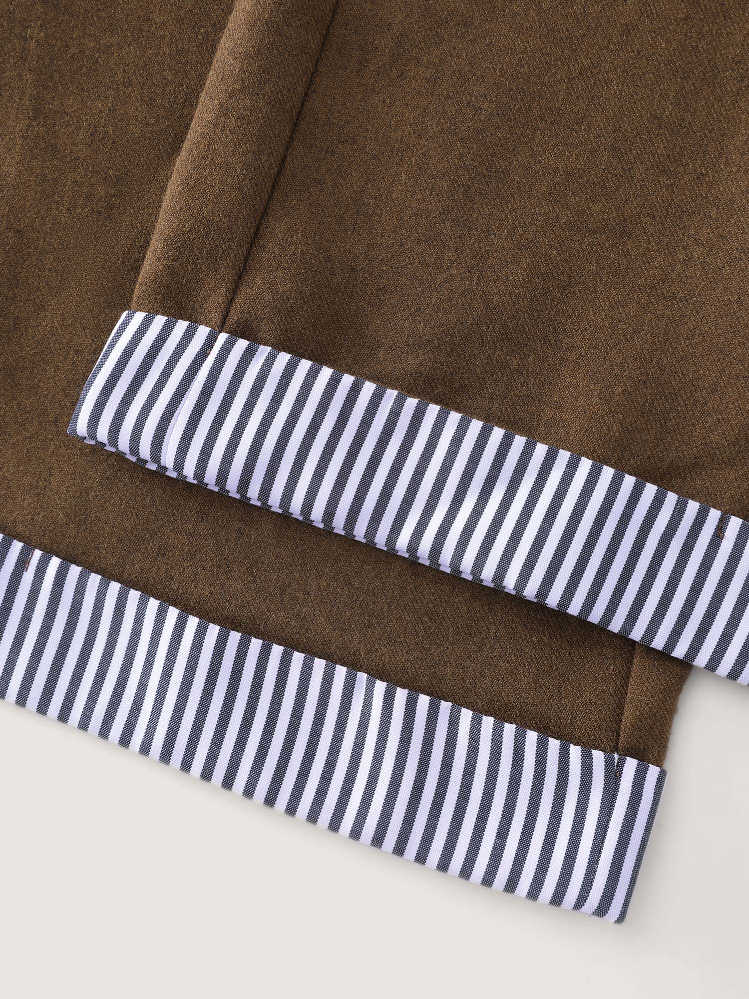 Striped Color-Blocked Hem Pants - Image 7