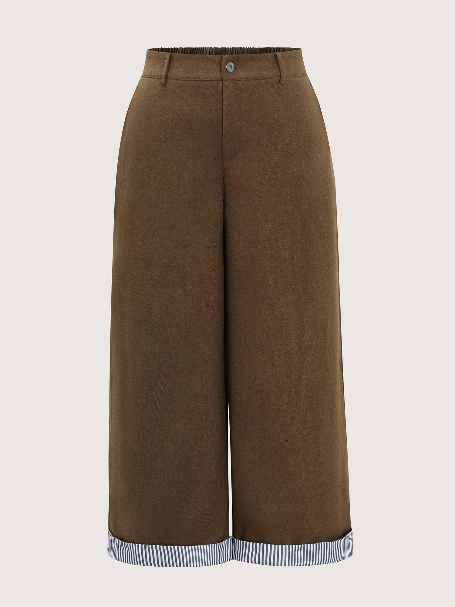 Striped Color-Blocked Hem Pants - Image 8