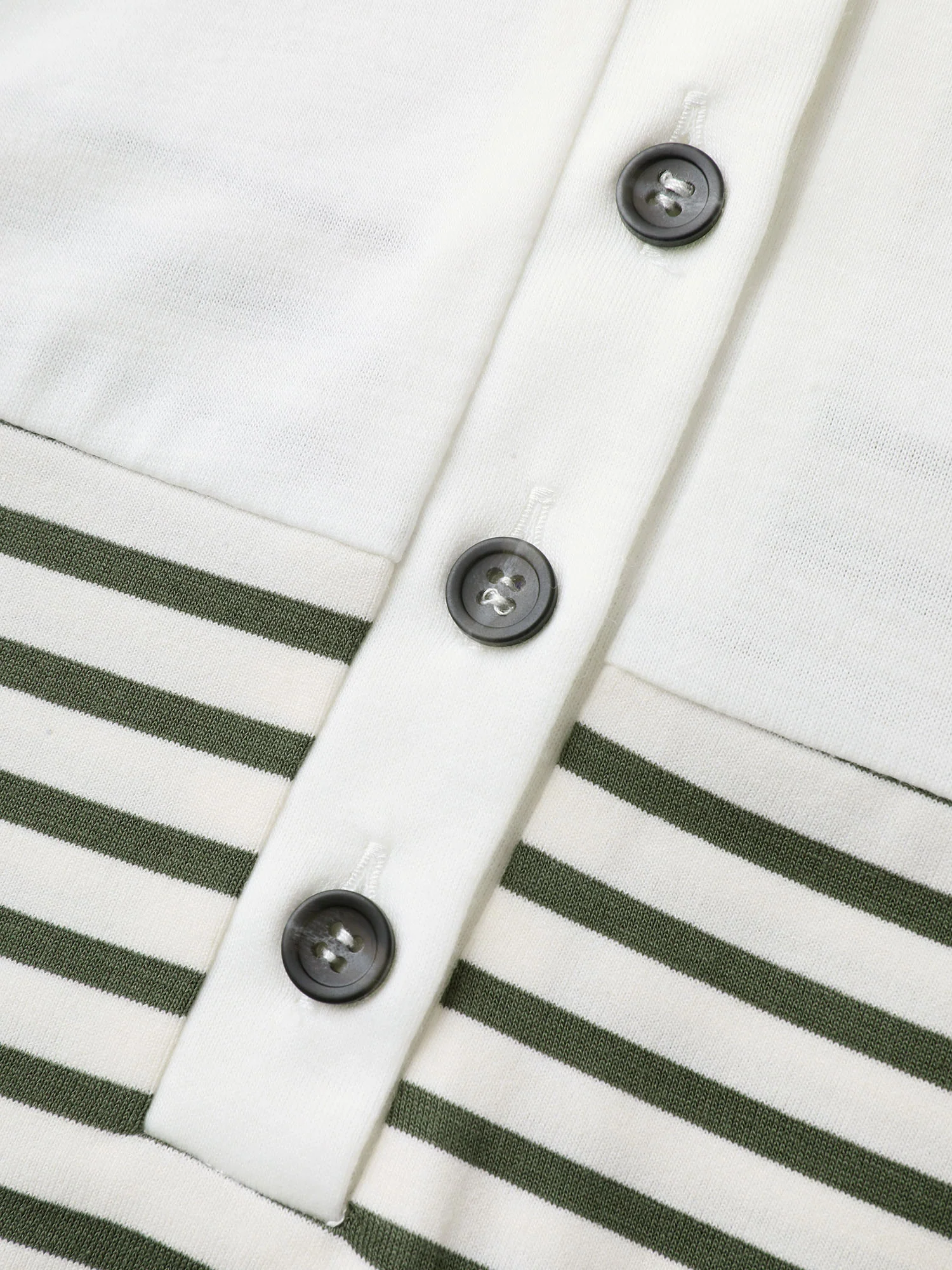 Striped Color Contrast Button Placket Top - Image 6
