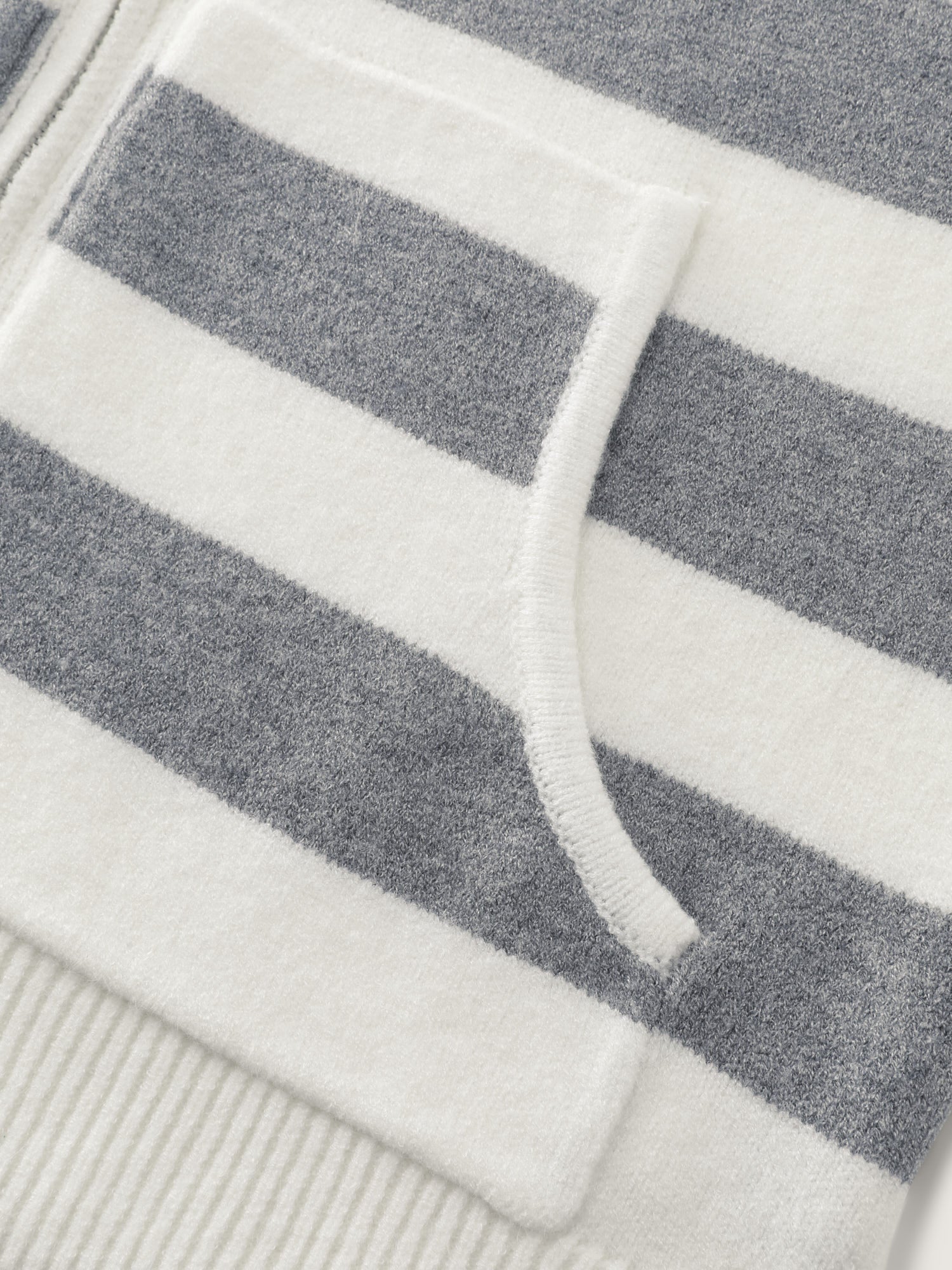 Striped Color Contrast Hooded Cardigan - Image 6