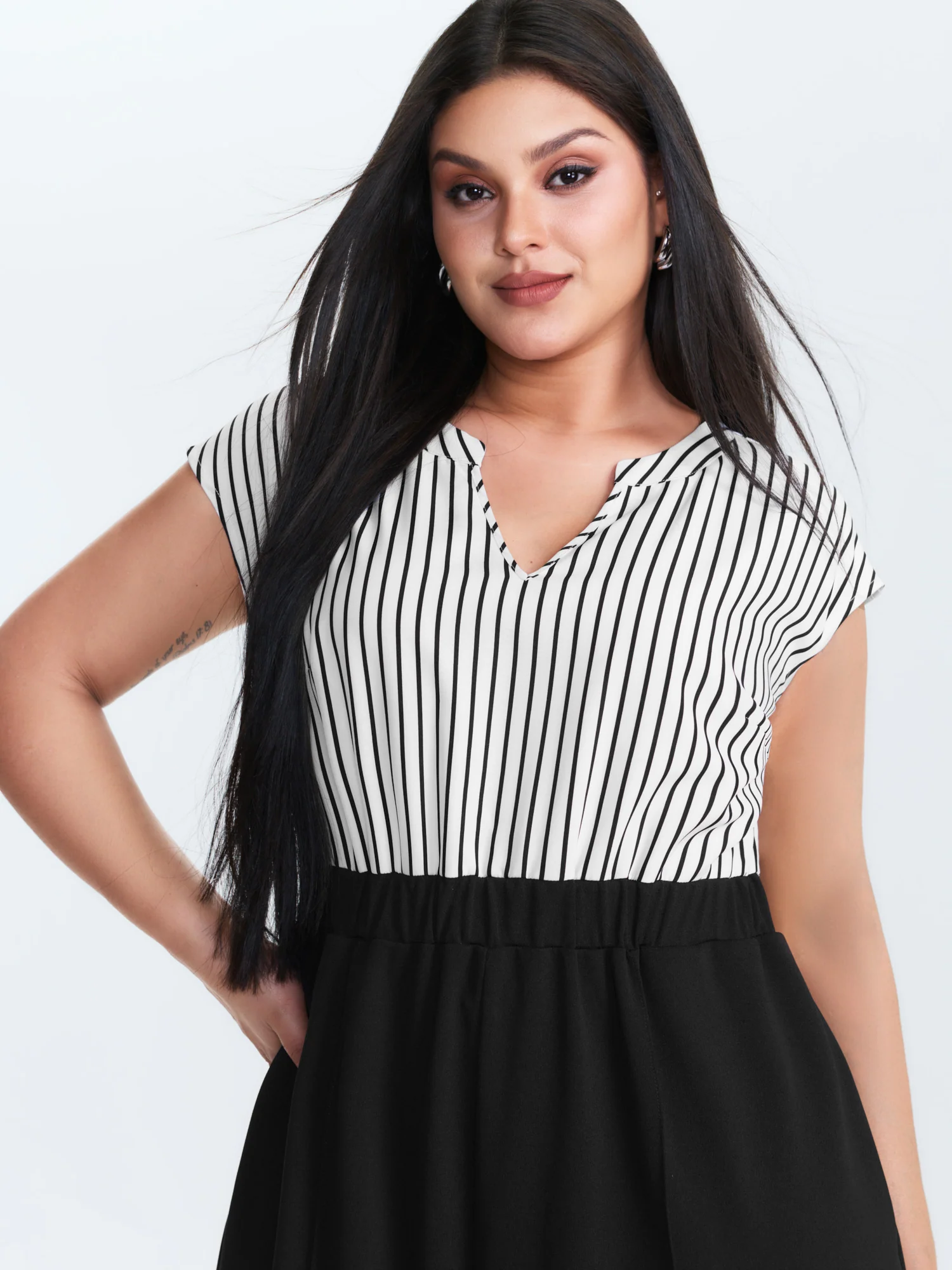 Striped Color Contrast Jumpsuit - Image 2