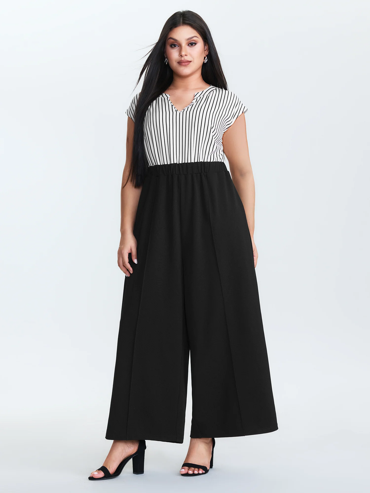 Striped Color Contrast Jumpsuit - Image 3