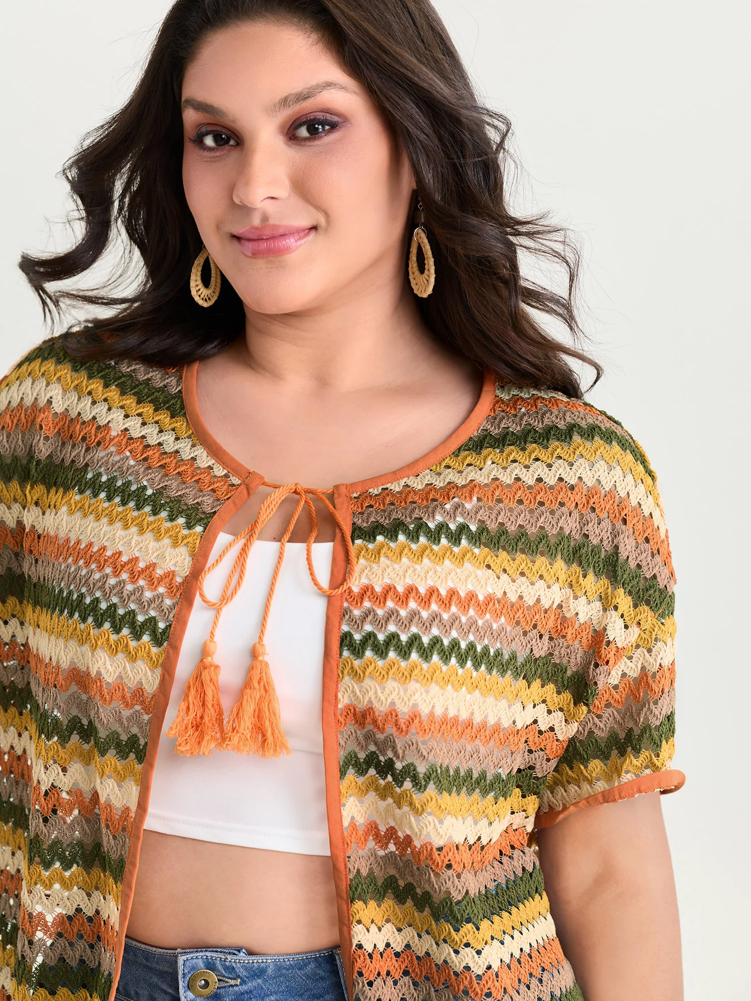 Striped Color Contrast Knit Top - Image 2