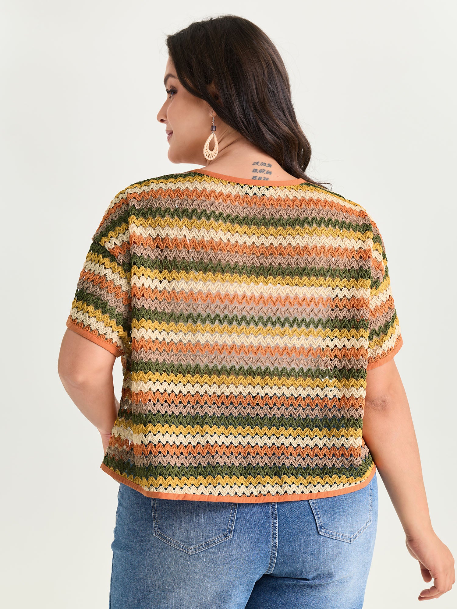 Striped Color Contrast Knit Top - Image 4