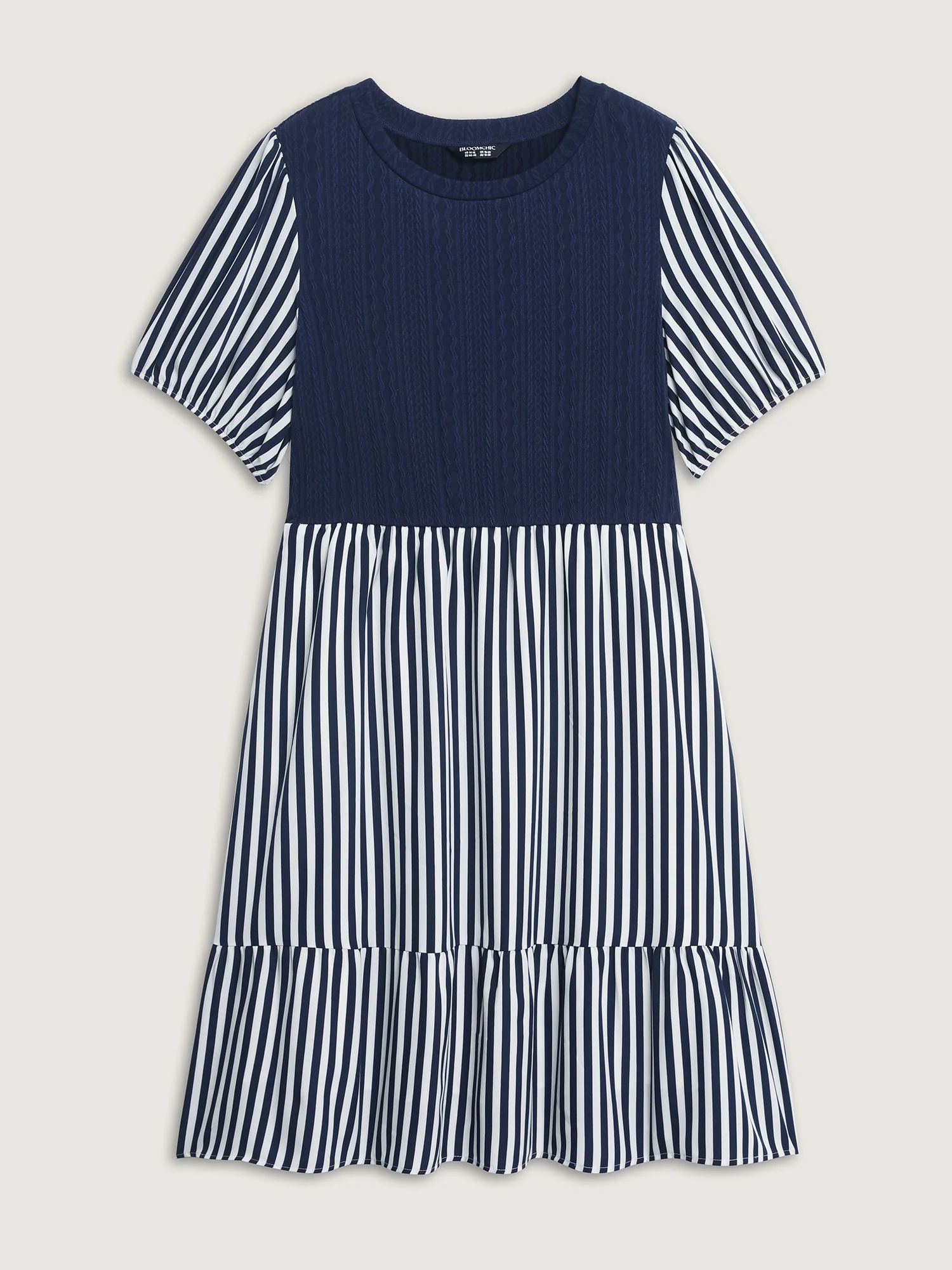 Striped Color Contrast Lined Mini Dress - Image 7