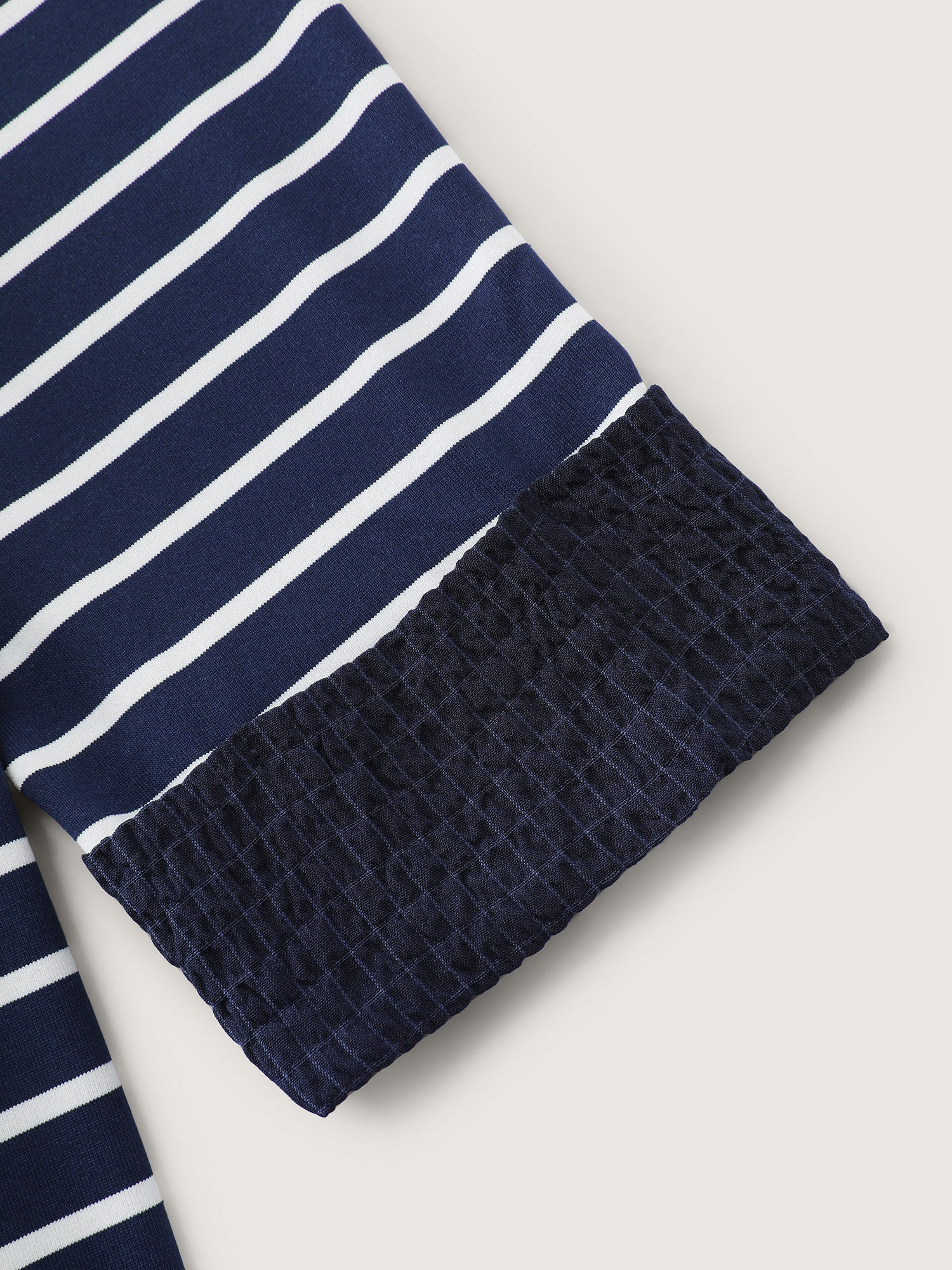 Striped Color Contrast Textured Midi Dress - Image 6