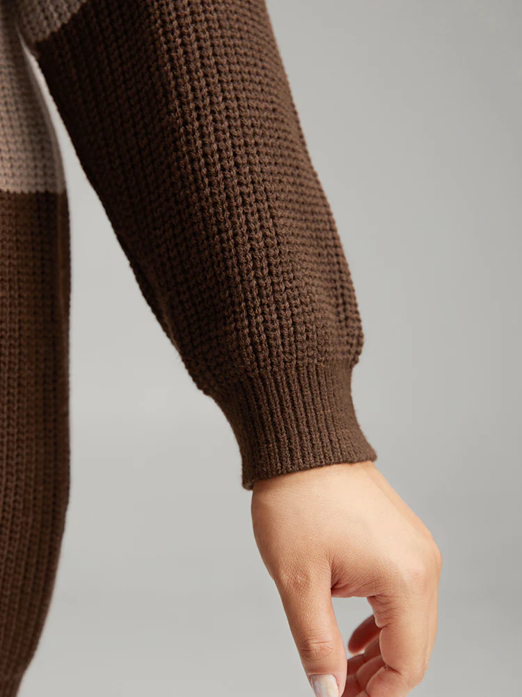Striped Colorblock Patched Pocket Cardigan - Image 6