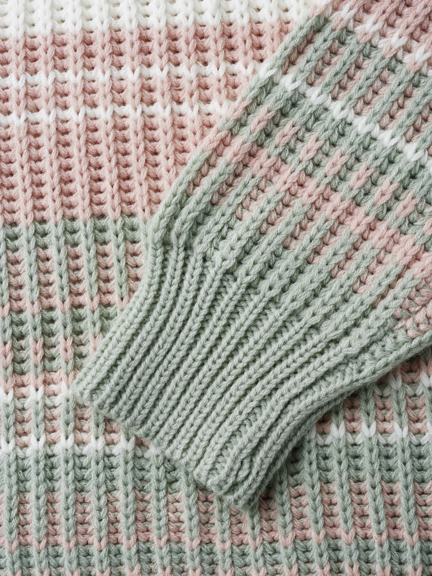 Striped Contrast Colors Ribbed Pullover - Image 7
