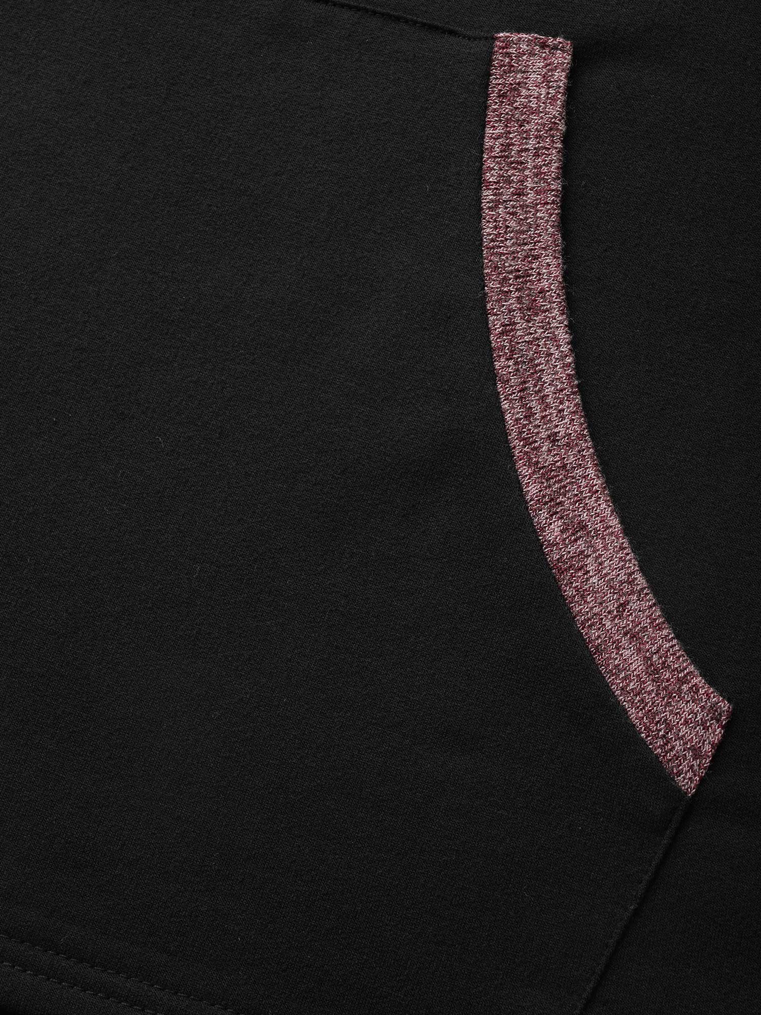 Striped Contrast Pocket Raglan Sleeve High Low Hem Sweatshirt - Image 6