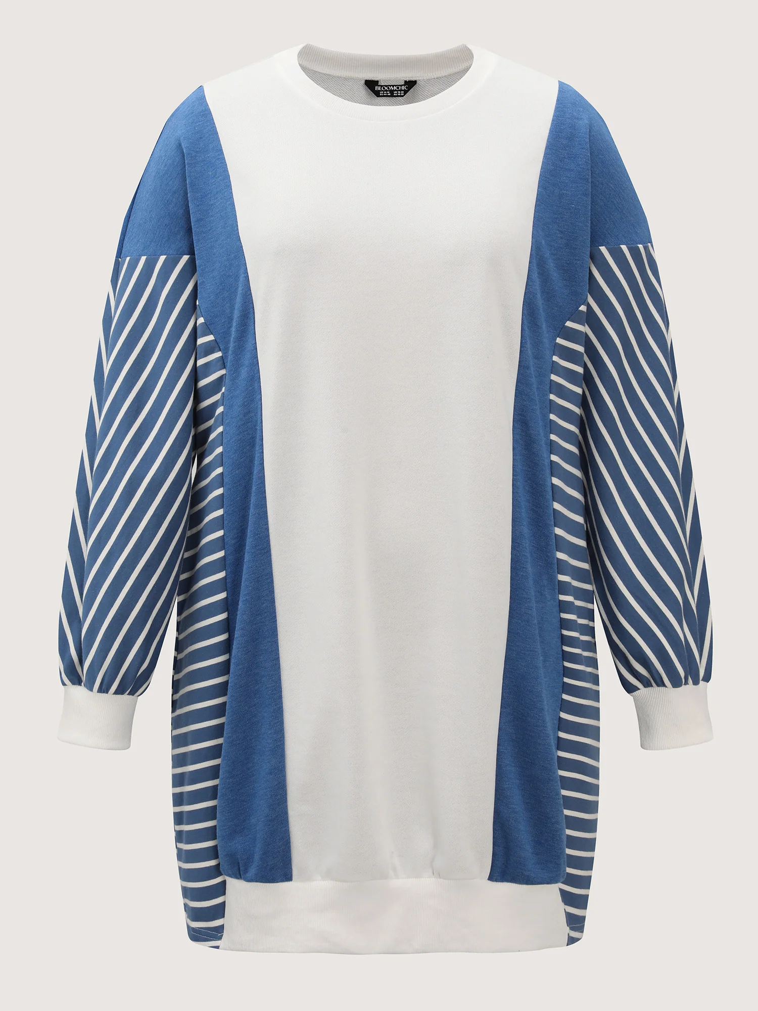Striped Contrast Relaxed-Fit Mini Dress - Image 7