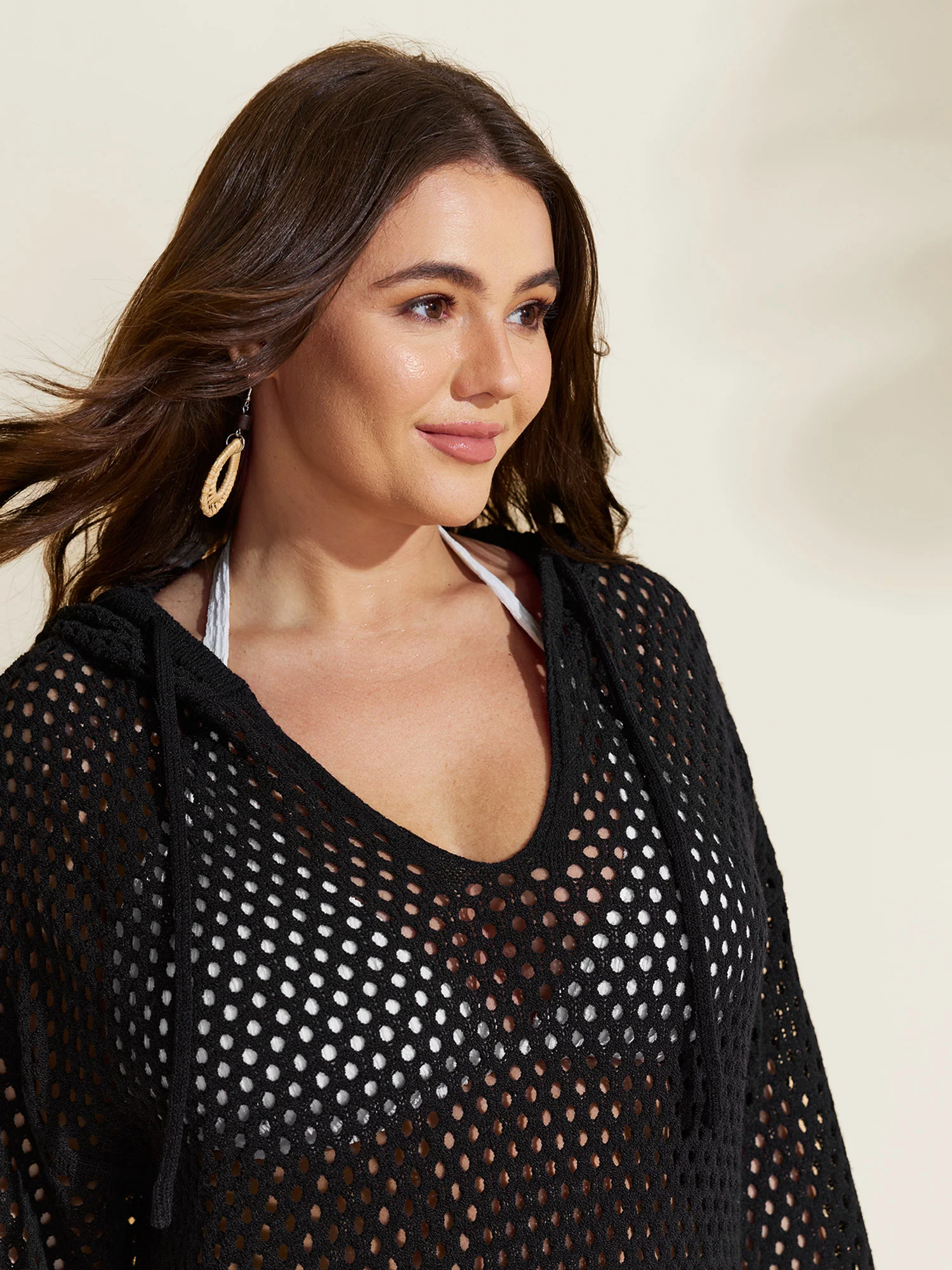Striped Cut-Out Hooded Swim Cover-Up - Image 12
