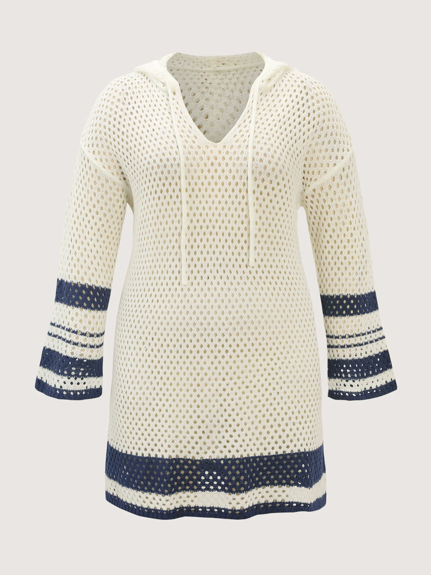 Striped Cut-Out Hooded Swim Cover-Up - Image 8