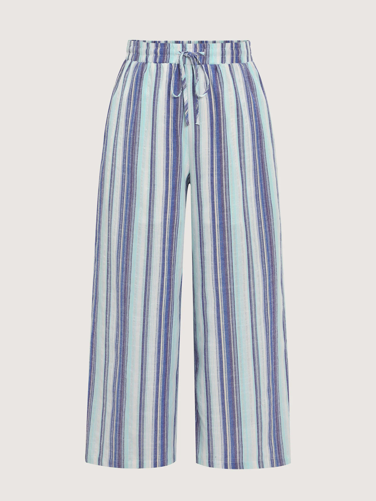 Striped Elastic Waist Wide Leg Pants - Image 6