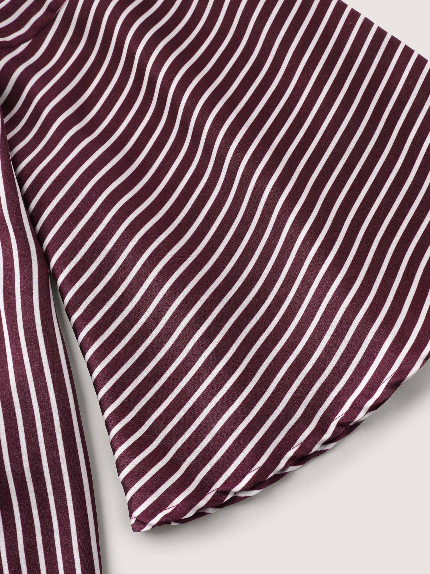 Striped Flared Sleeve Relaxed-Fit Blouse - Image 5