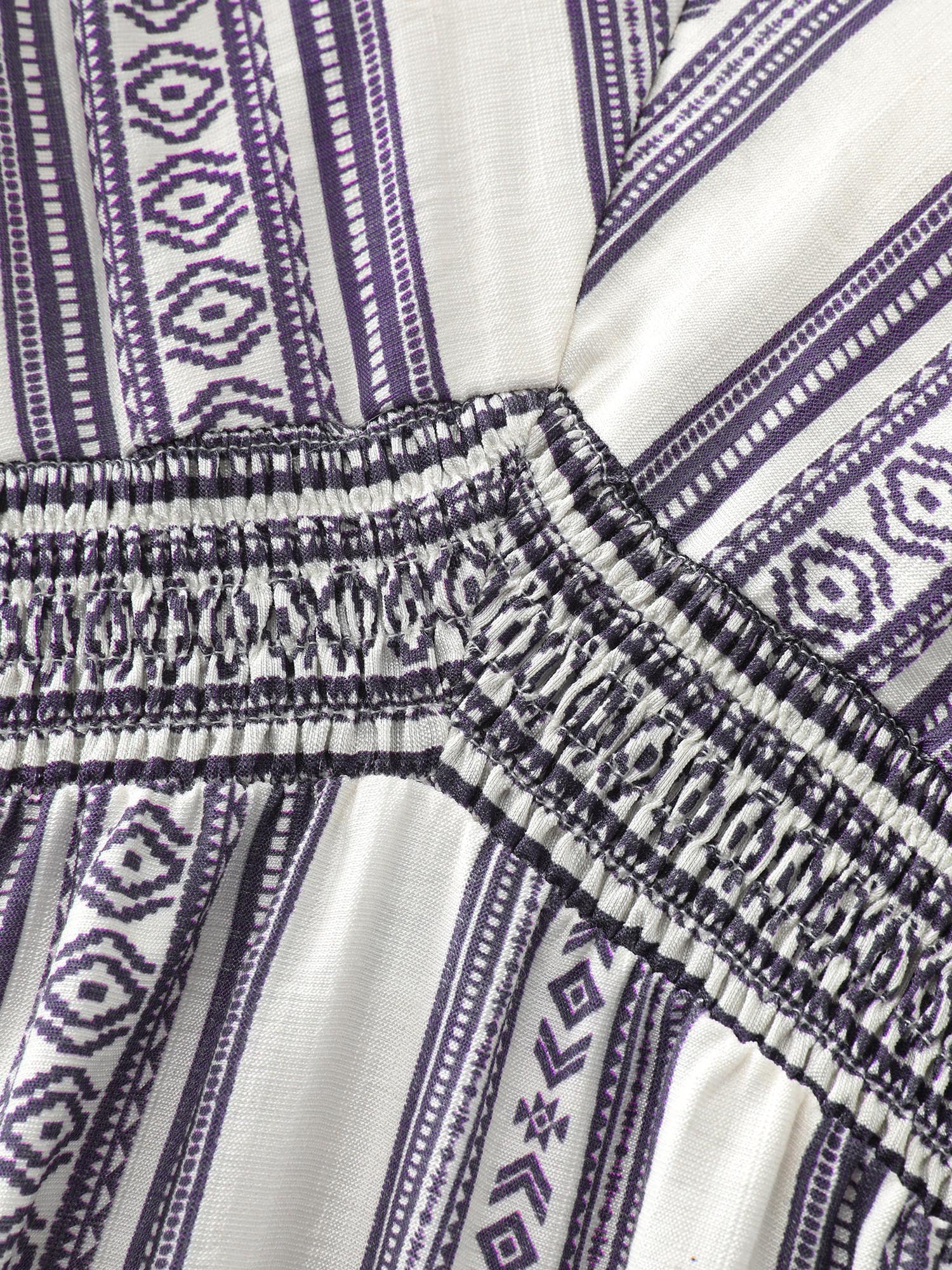 Striped Flared Sleeve V-Neck Maxi Dress - Image 6