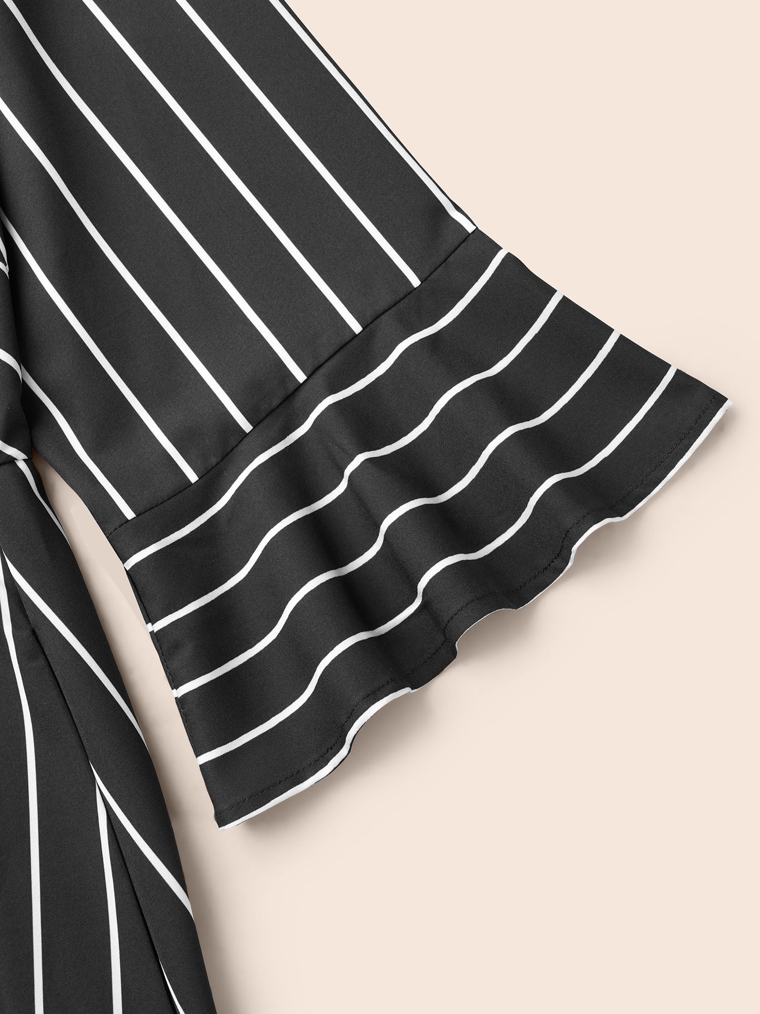 Striped Flutter Sleeve Midi Dress - Image 5