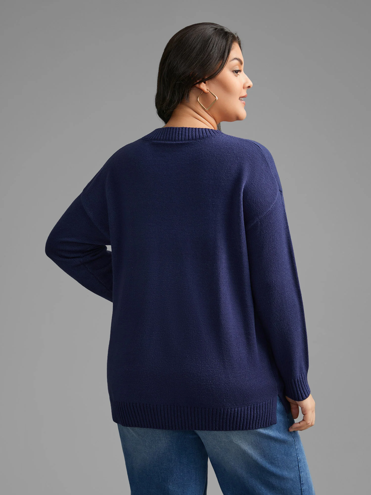 Striped Jacquard Patched Pocket Pullover - Image 3