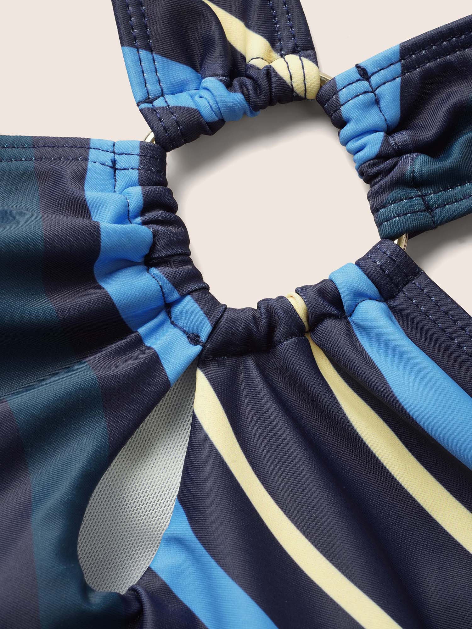 Striped Keyhole Tie Knot Swim Top - Image 5