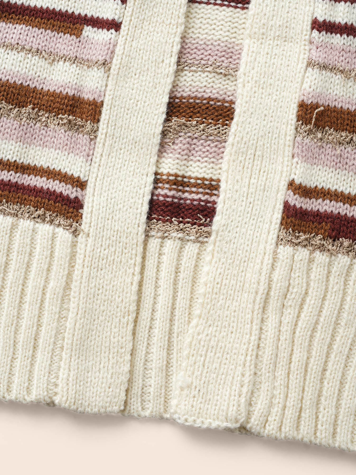 Striped Kimono Collar Pocket Cardigan - Image 6