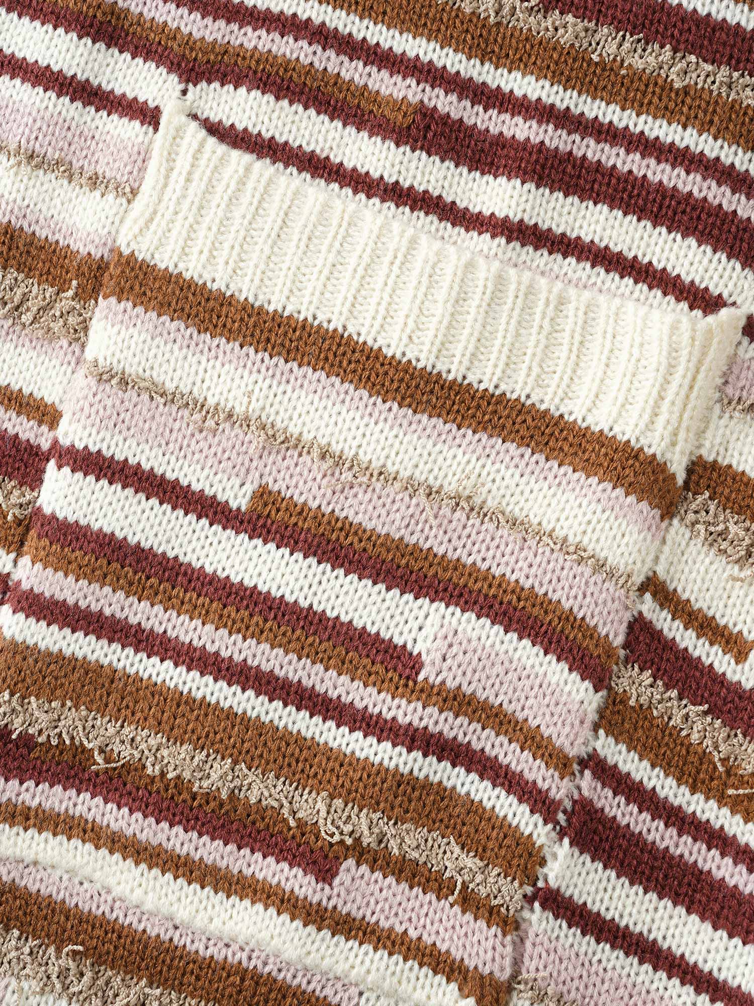 Striped Kimono Collar Pocket Cardigan - Image 7