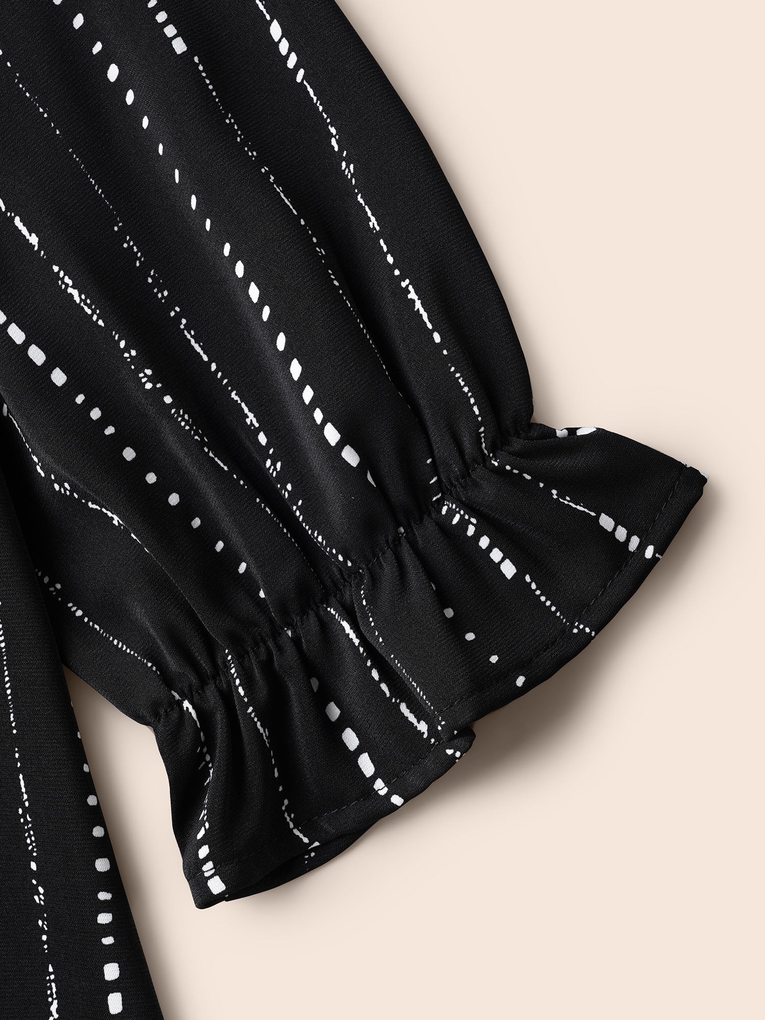 Striped Lantern Sleeve Ruffles Blouse - Image 7