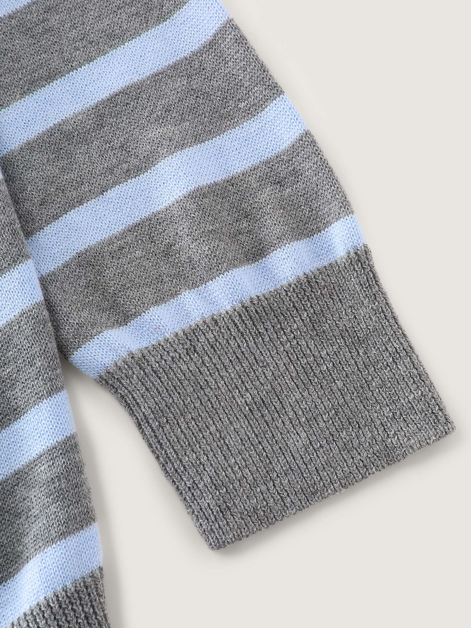 Striped Metallic Button Knit Cardigan - Image 7