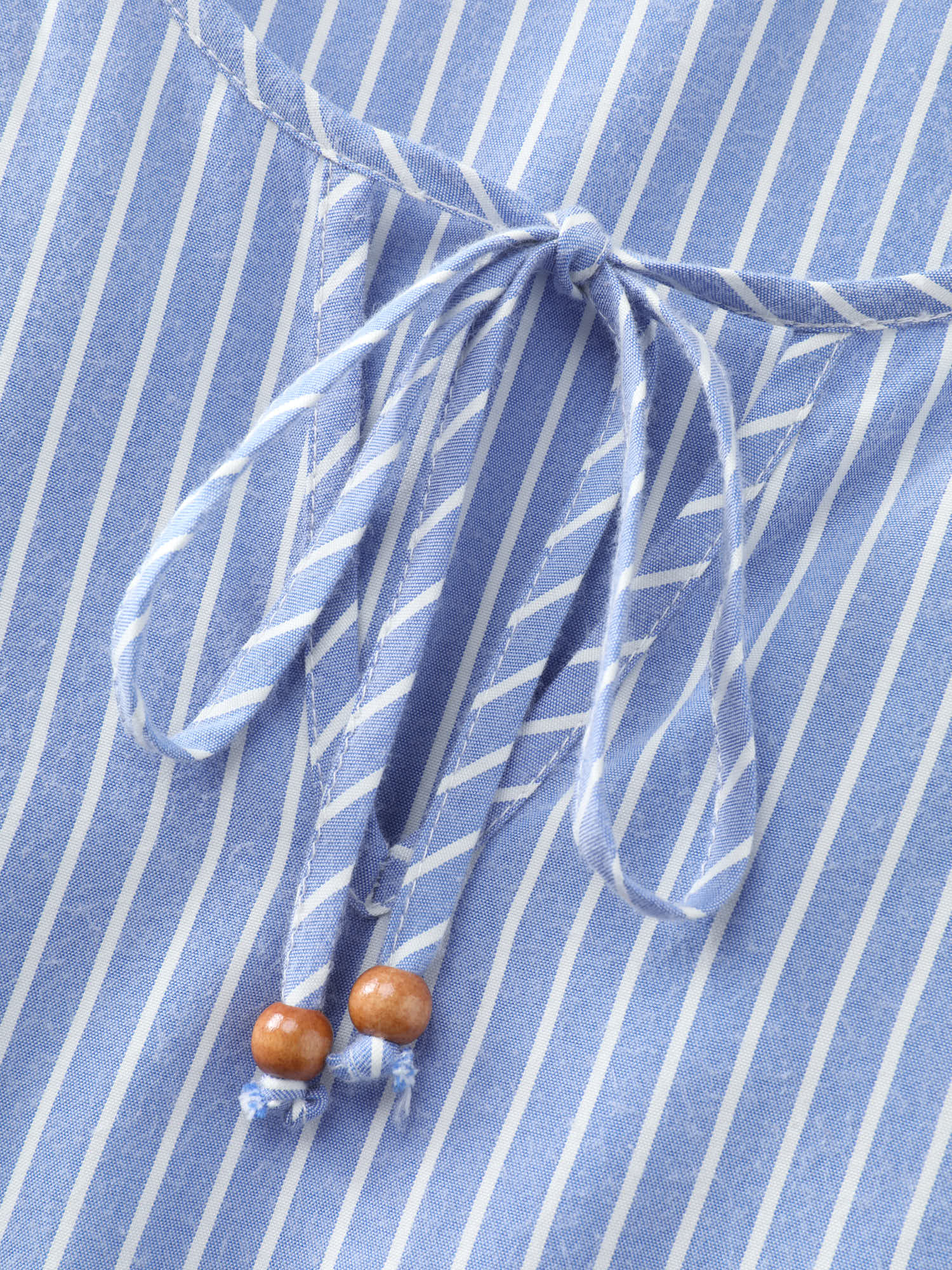 Striped Neck-Tie Tiered Midi Dress - Image 5