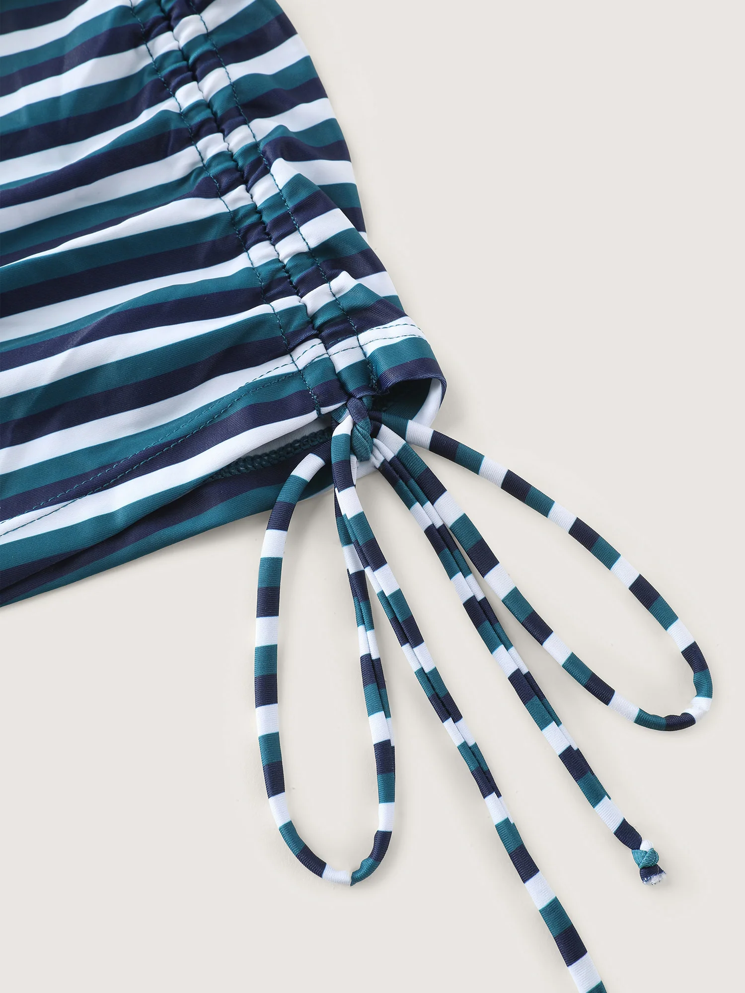 Striped Non-Removable Cups Swim Top - Image 23