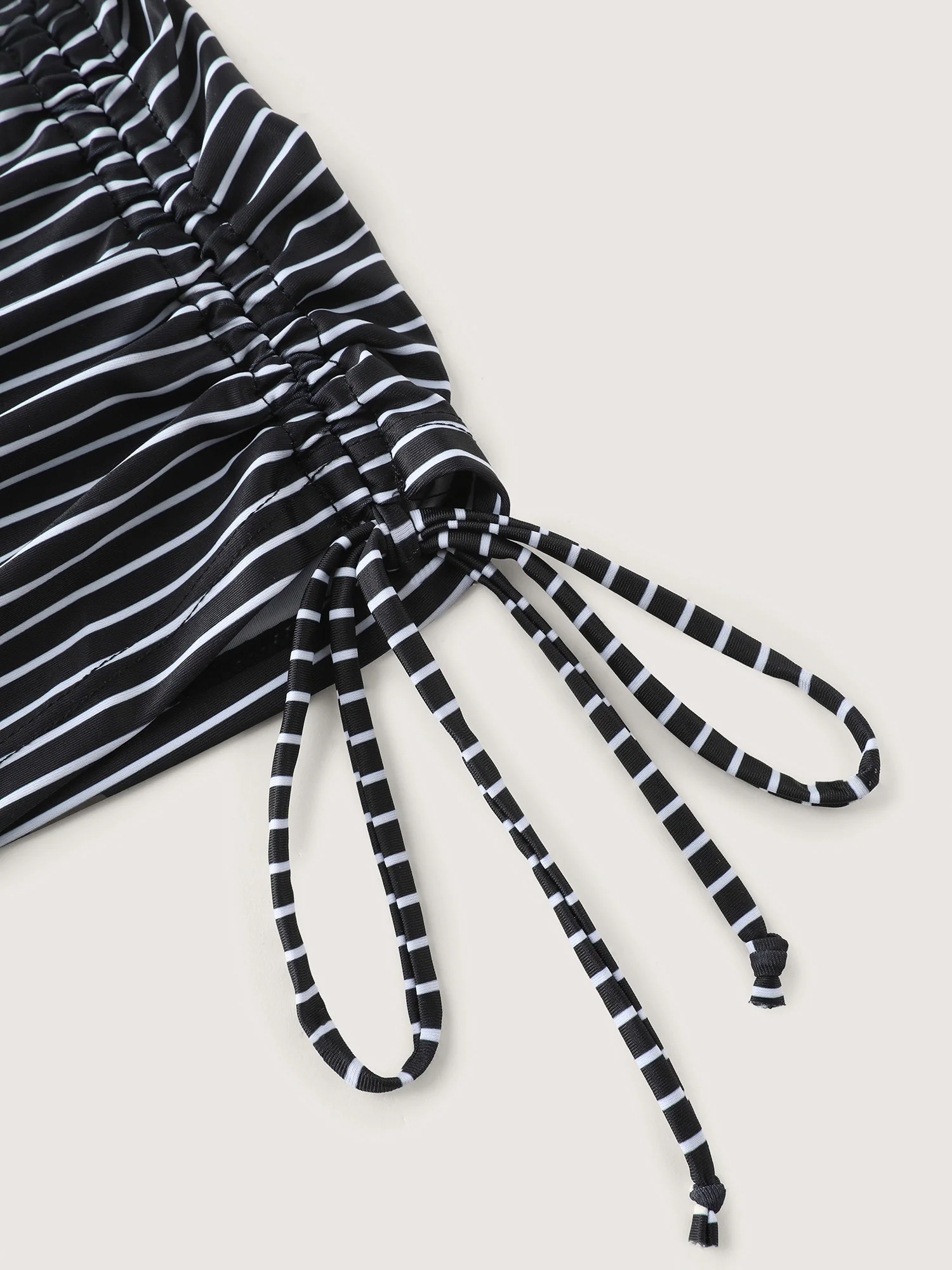 Striped Non-Removable Cups Swim Top - Image 5